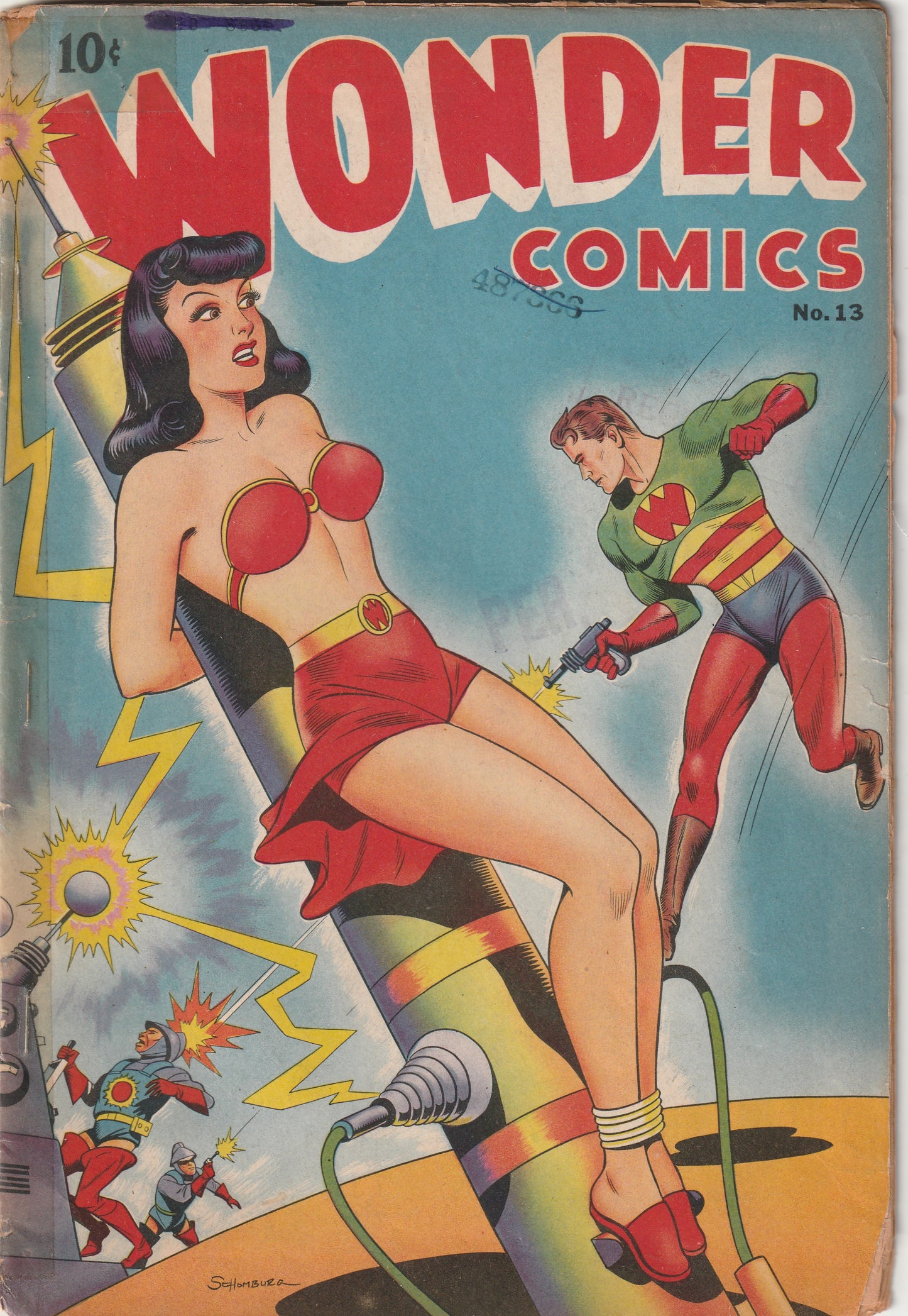 Wonder Comics #13 (1947) - Alex Schomburg (Xela) cover