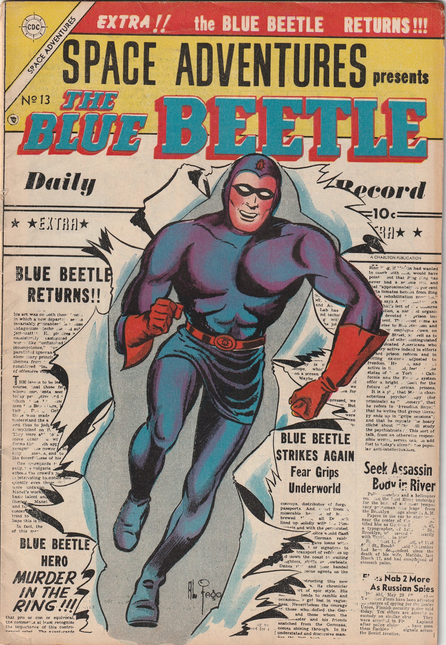 Space Adventures #13 (1954) - Blue Beetle cover/story