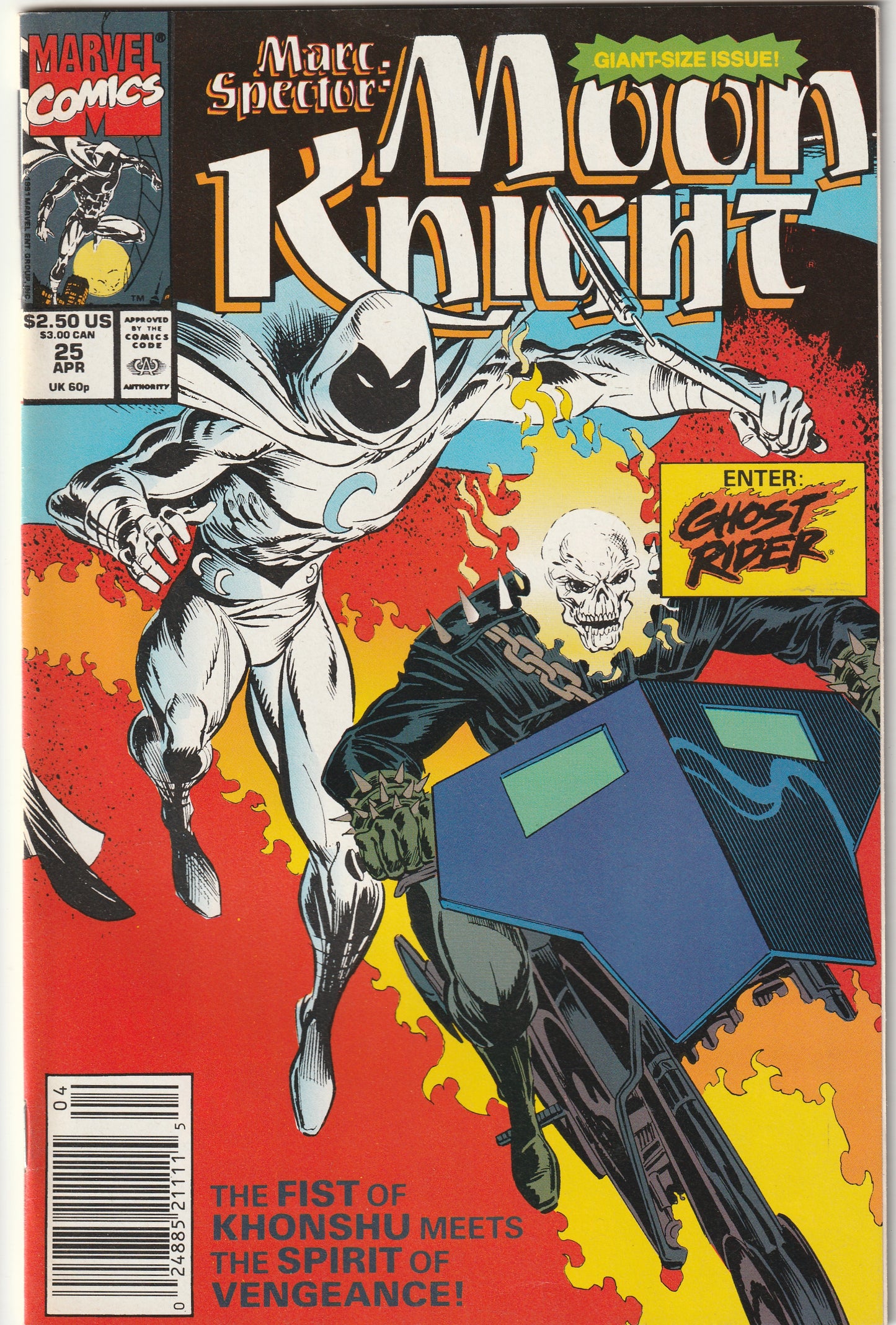 Marc Spector: Moon Knight #25 (1991) - 1st Team Up With Ghost Rider and Moon Knight