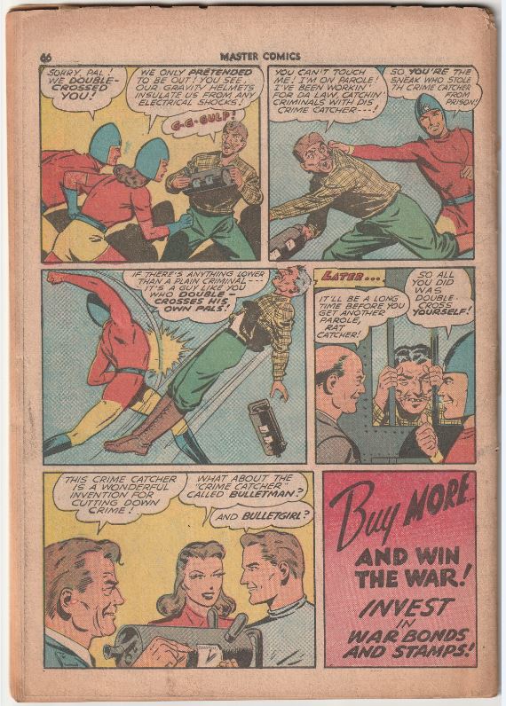 Master Comics Vol 7 #41 (1943) - *Coverless* Bulletman, Capt Marvel Jr & Bulletgirl