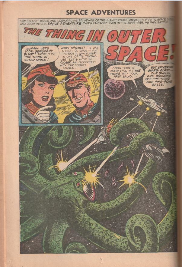 Space Adventures #13 (1954) - Blue Beetle cover/story