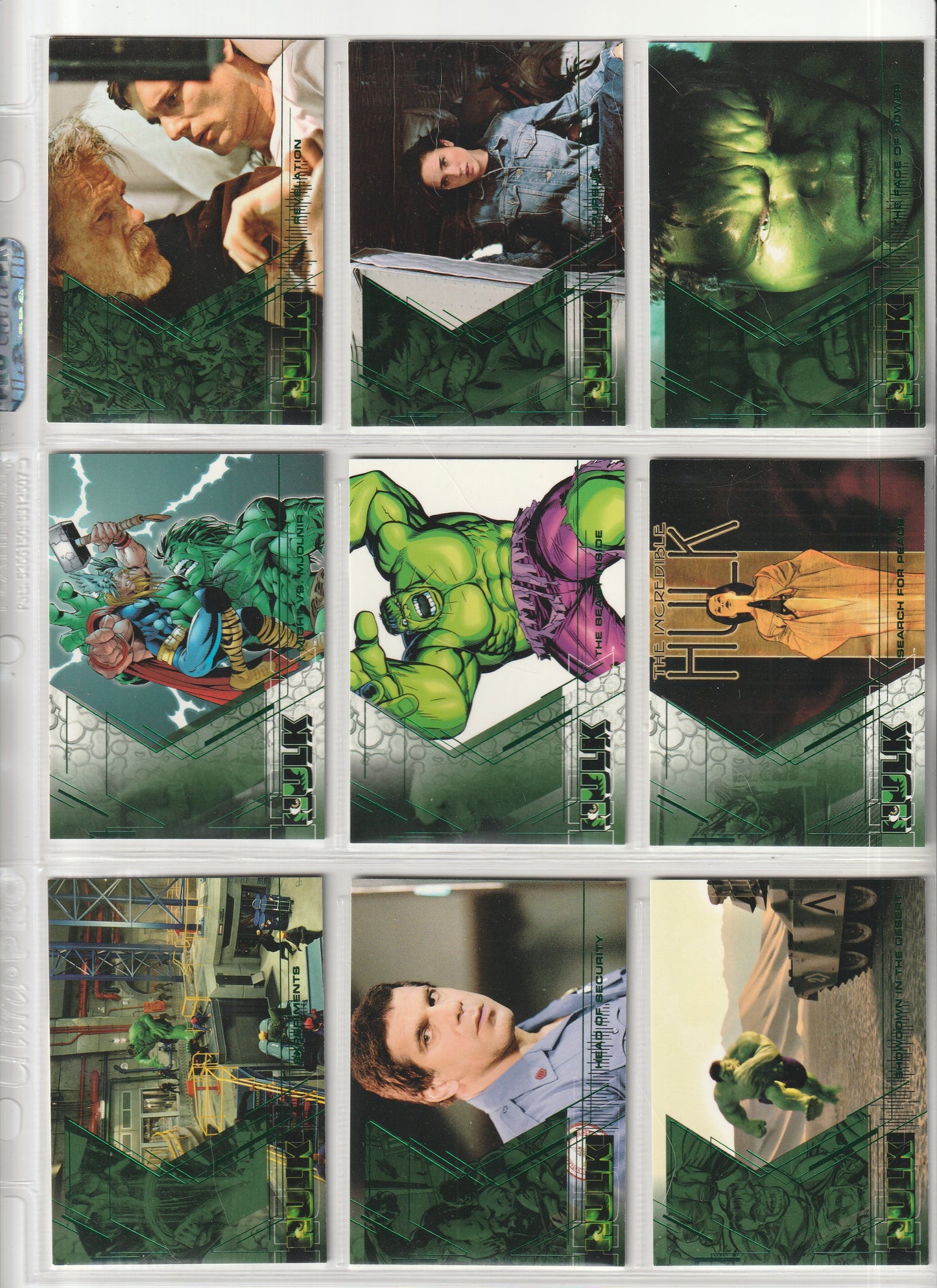 2003 Upper Deck - Hulk Film and Comic cards - Complete base set