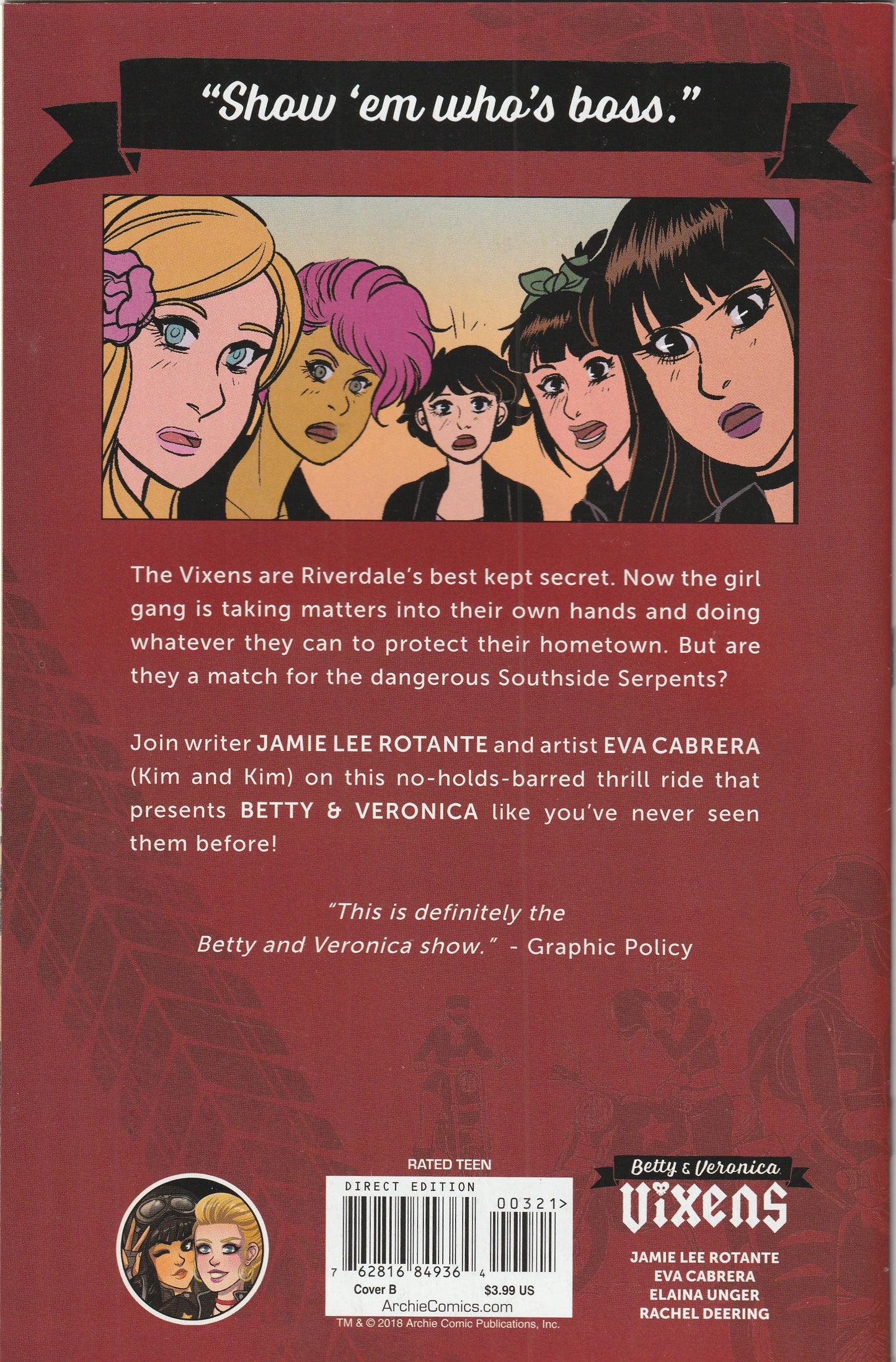 Betty and Veronica Vixens #3 (2018) - Sandra Lanz Variant Cover
