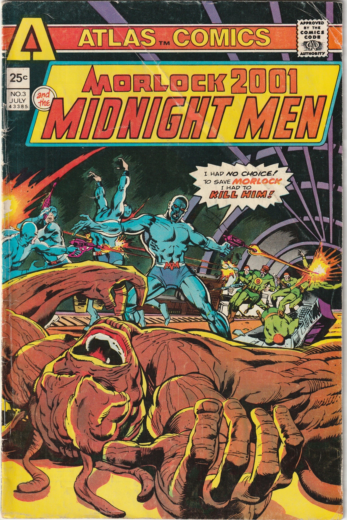 Morlock 2001 (1975) - 3 issue mini series - Origin of The Midnight Men and Mystery Men, Art by Ditko and Wrightson