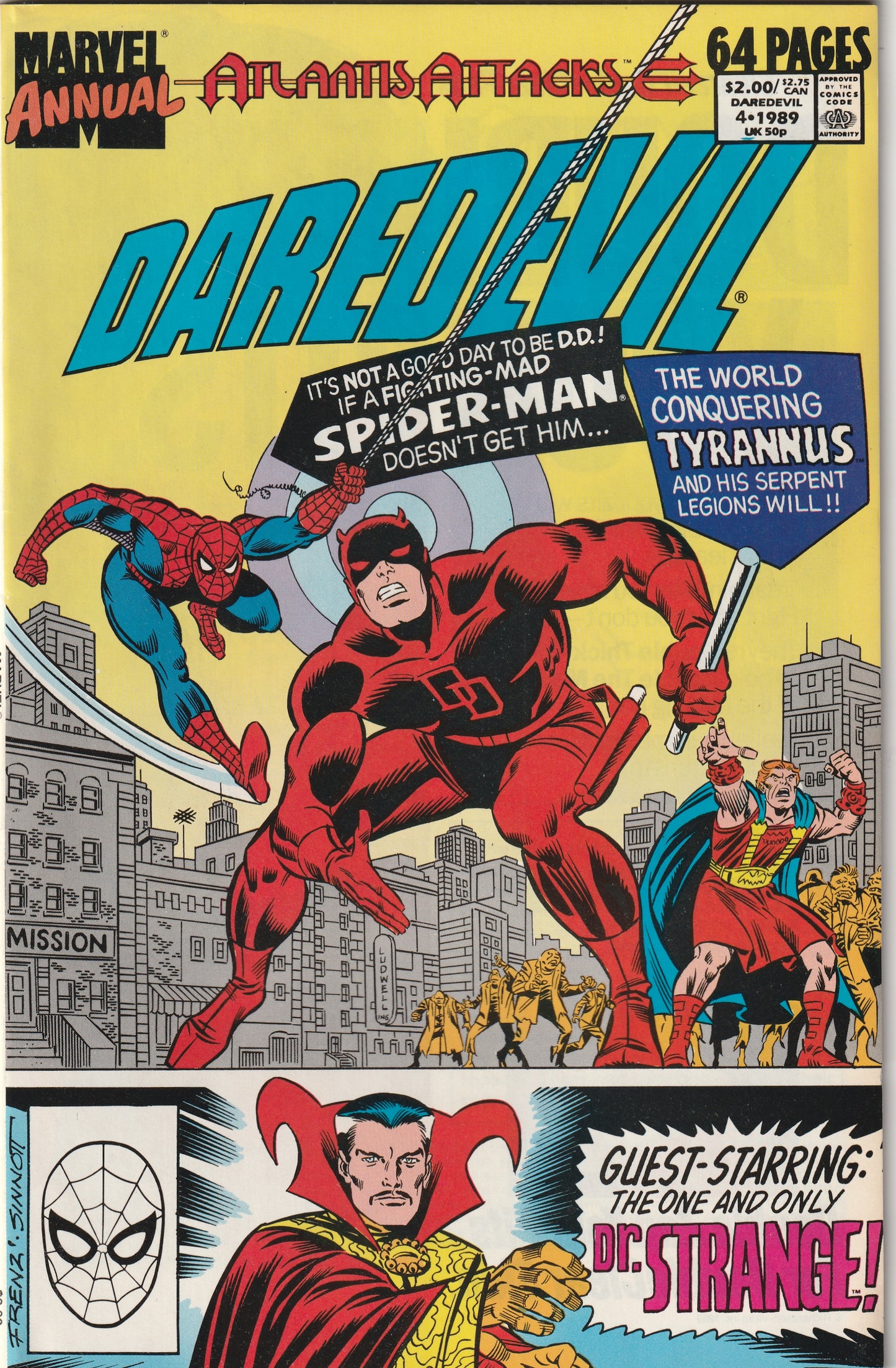 Daredevil Annual #4 (1989) - Atlantis Attacks - Dr Strange/Spiderman