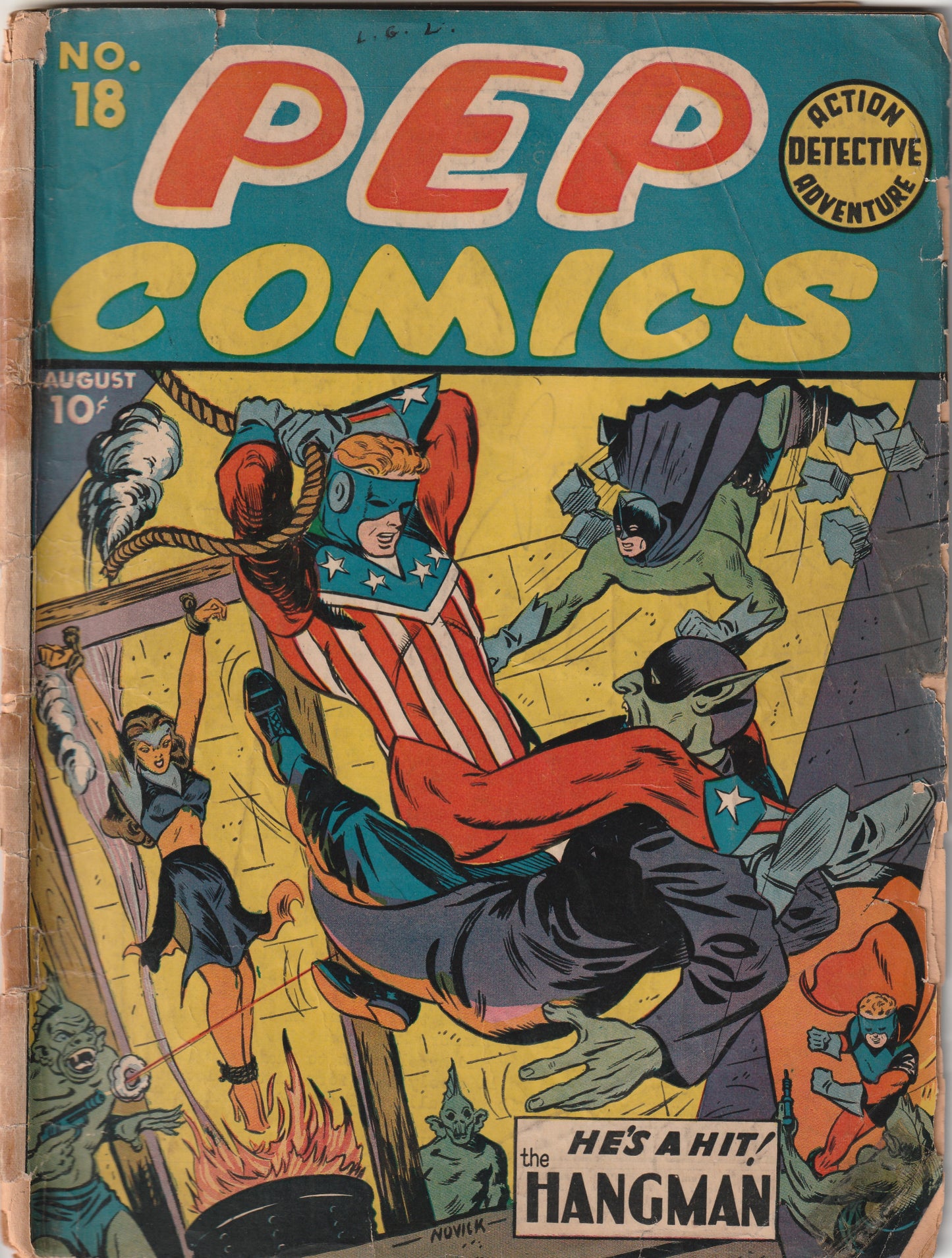 Pep Comics #18 (1941) - Bondage/torture cover