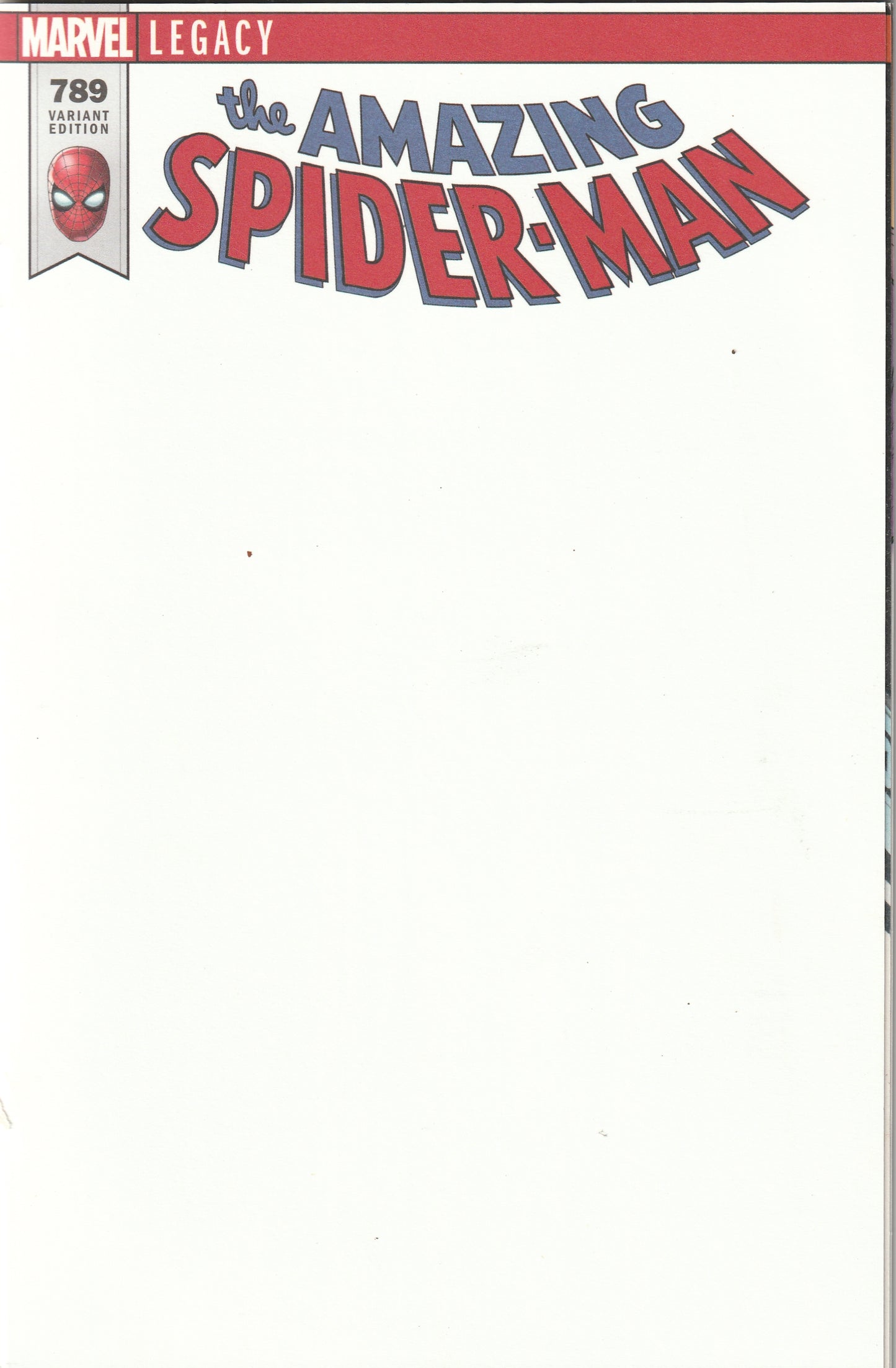 Amazing Spider-Man #789 (2017) - Blank Variant Cover