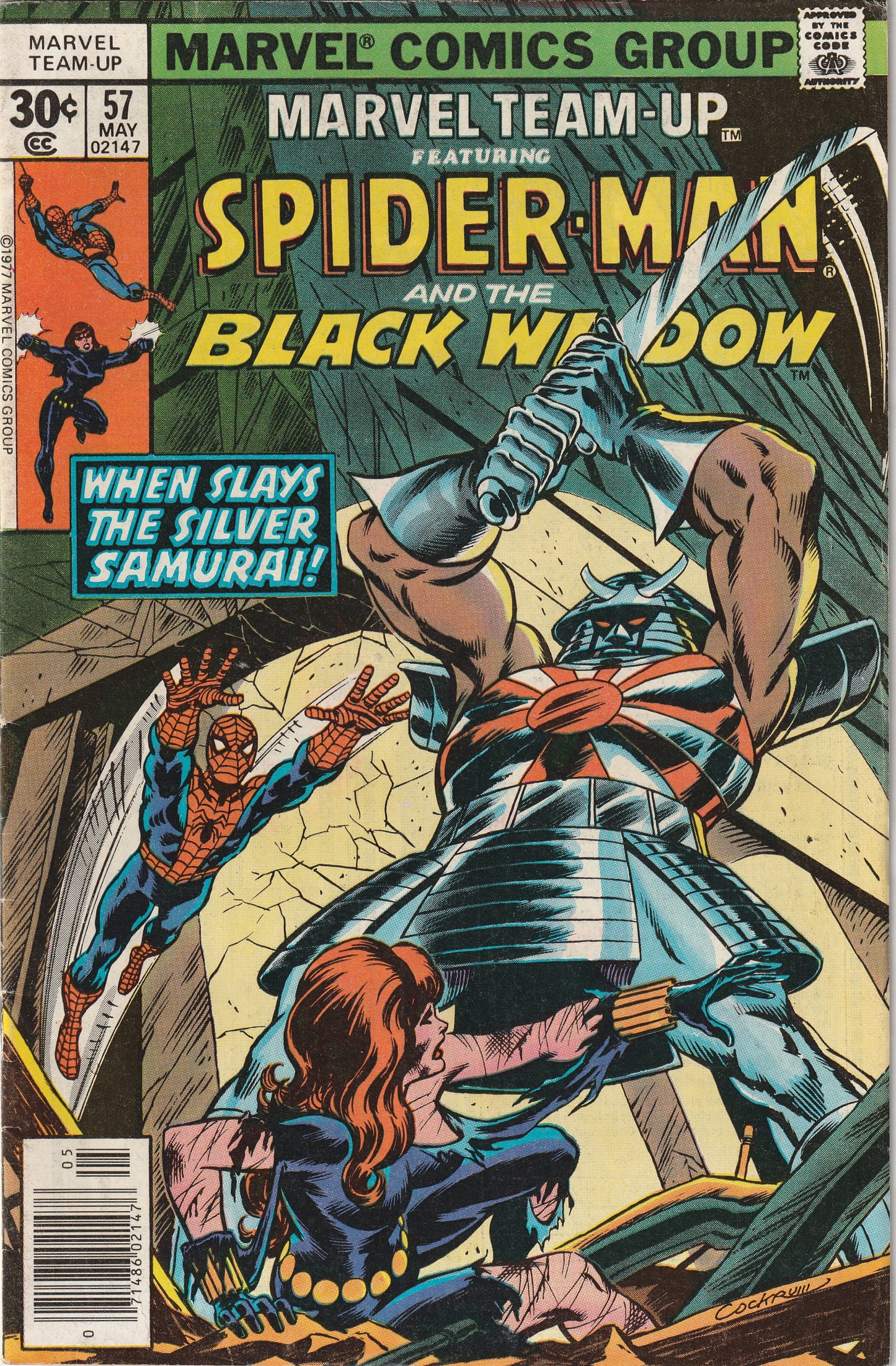 Marvel Team-Up #57 (1977) - Spider-Man & Black Widow - Silver Samurai appearance