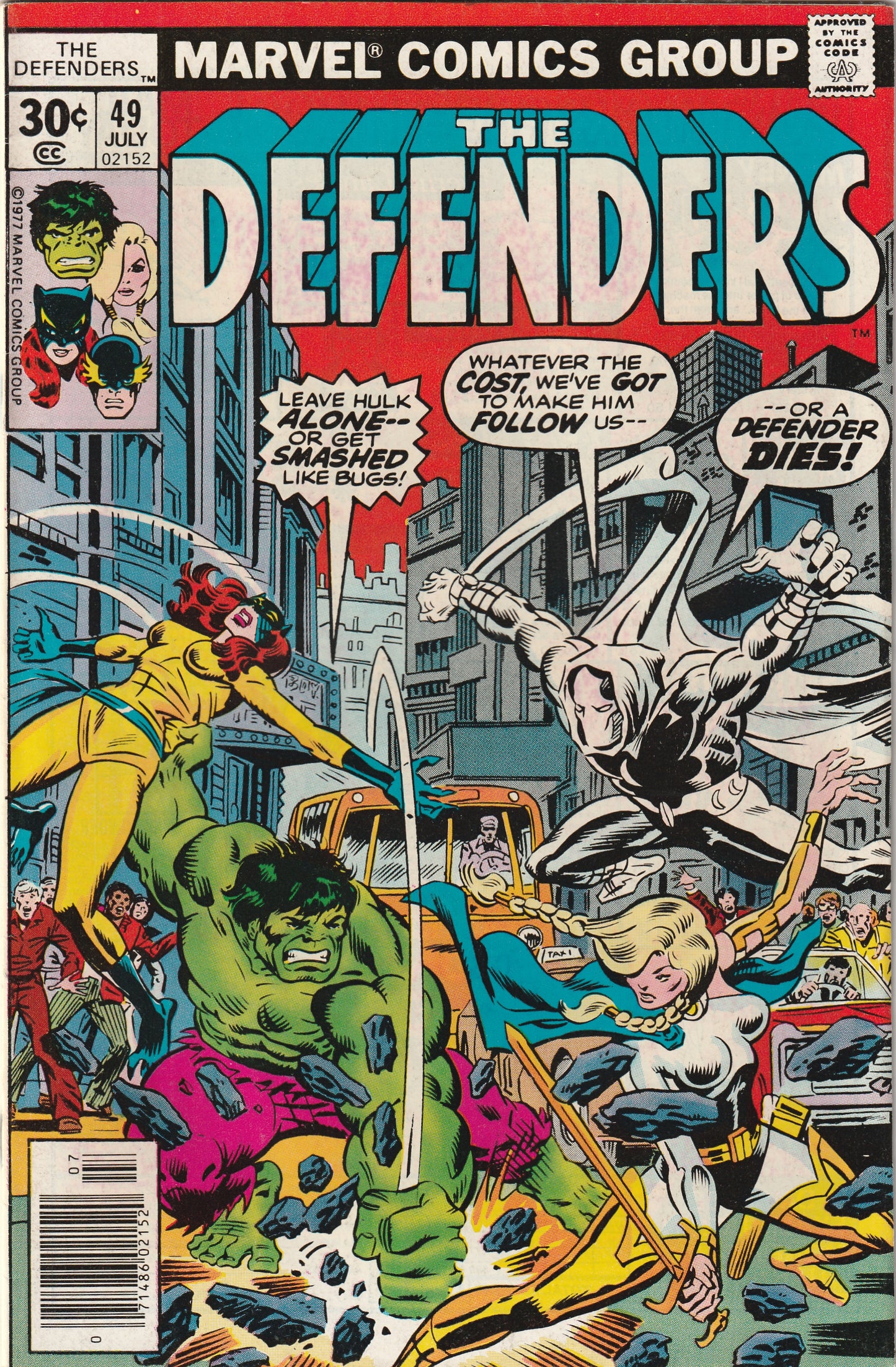 Defenders #49 (1977) - 1st Appearance of the second Zodiac (cameo), Moon Knight Appearance
