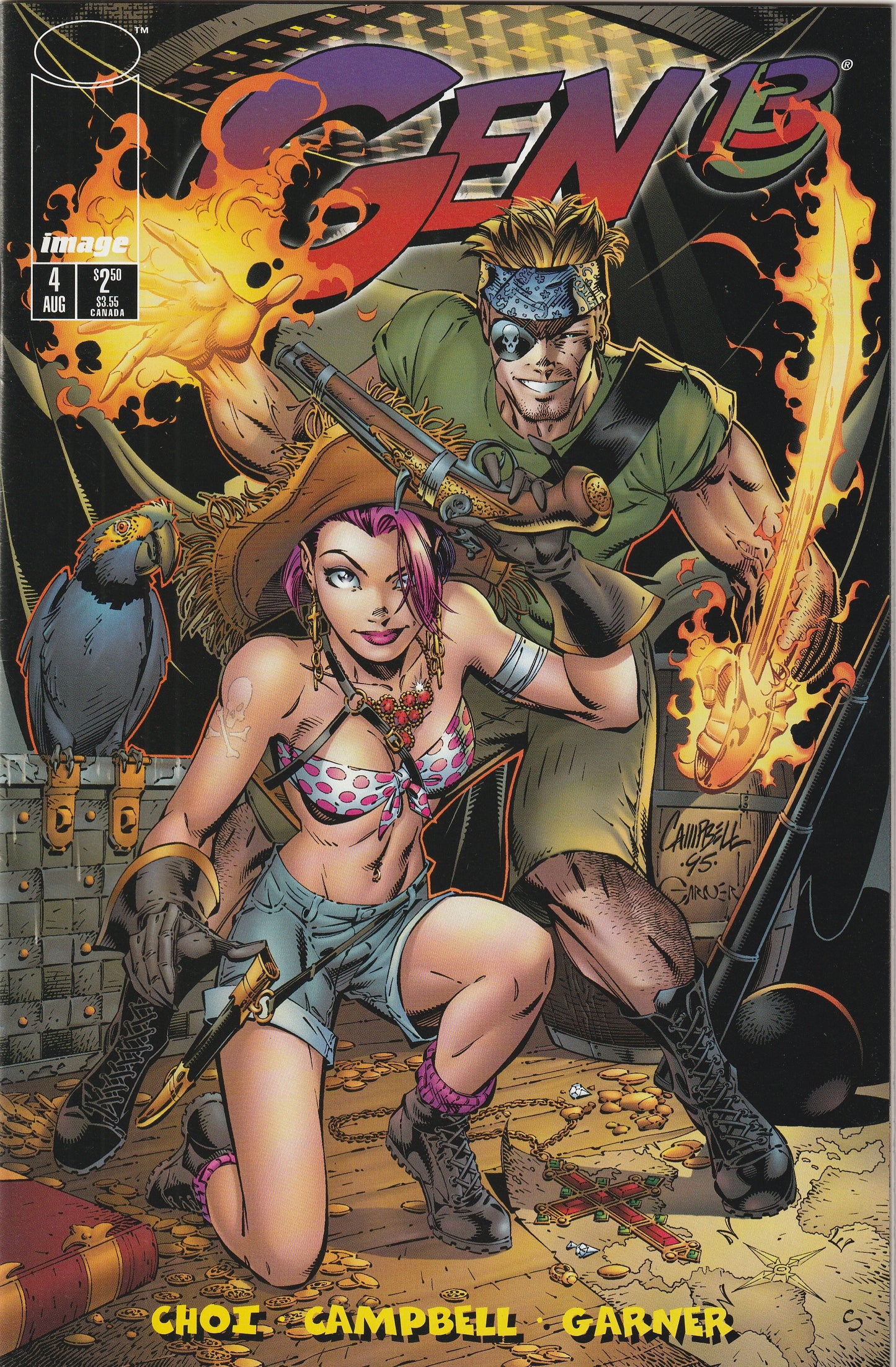 Gen 13 #4 (Volume 2, 1995) - J. Scott Campbell cover