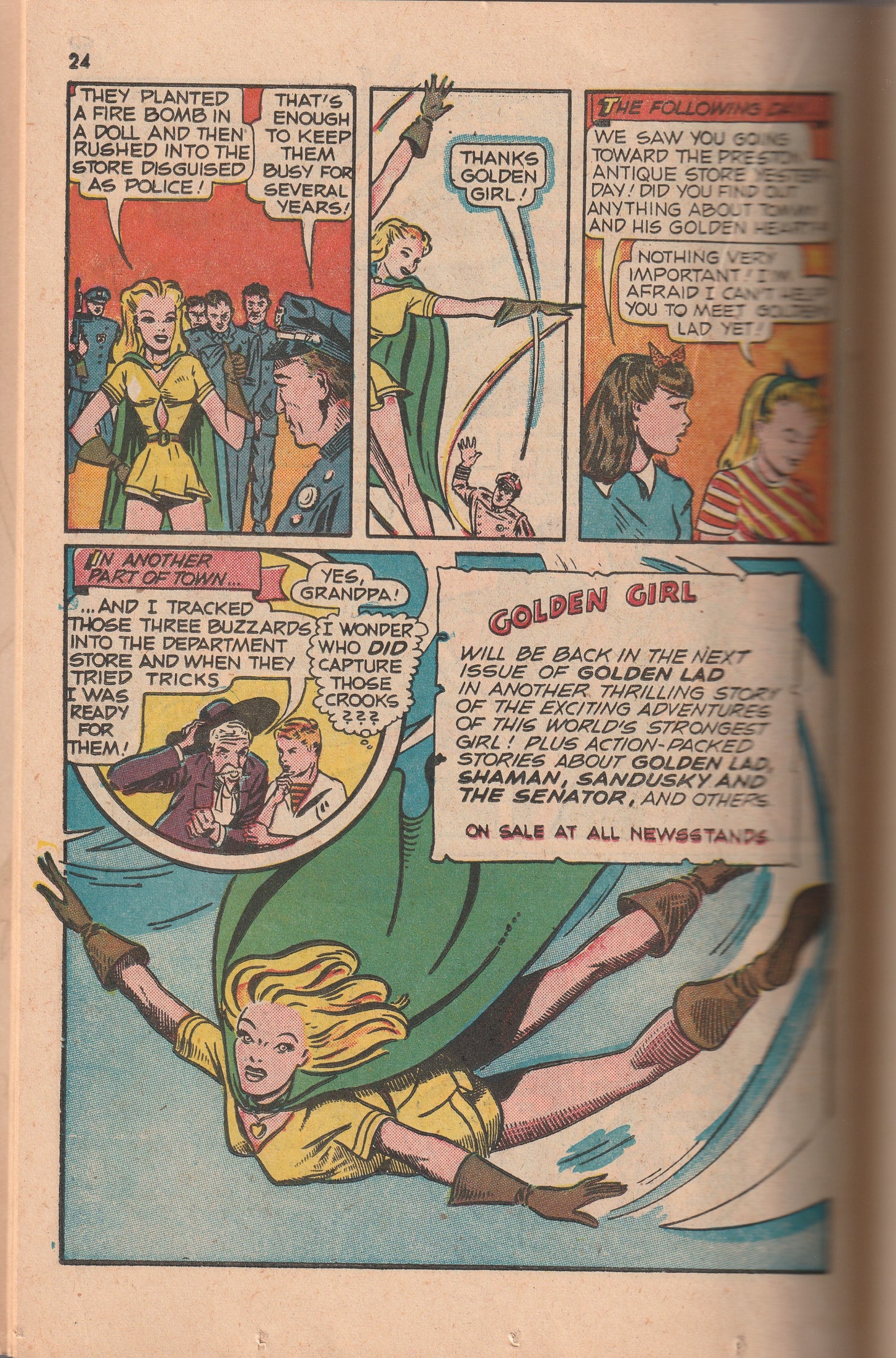 Golden Lad #5 (1946) - Origin & 1st Appearance Golden Girl, Mort Meskin cover