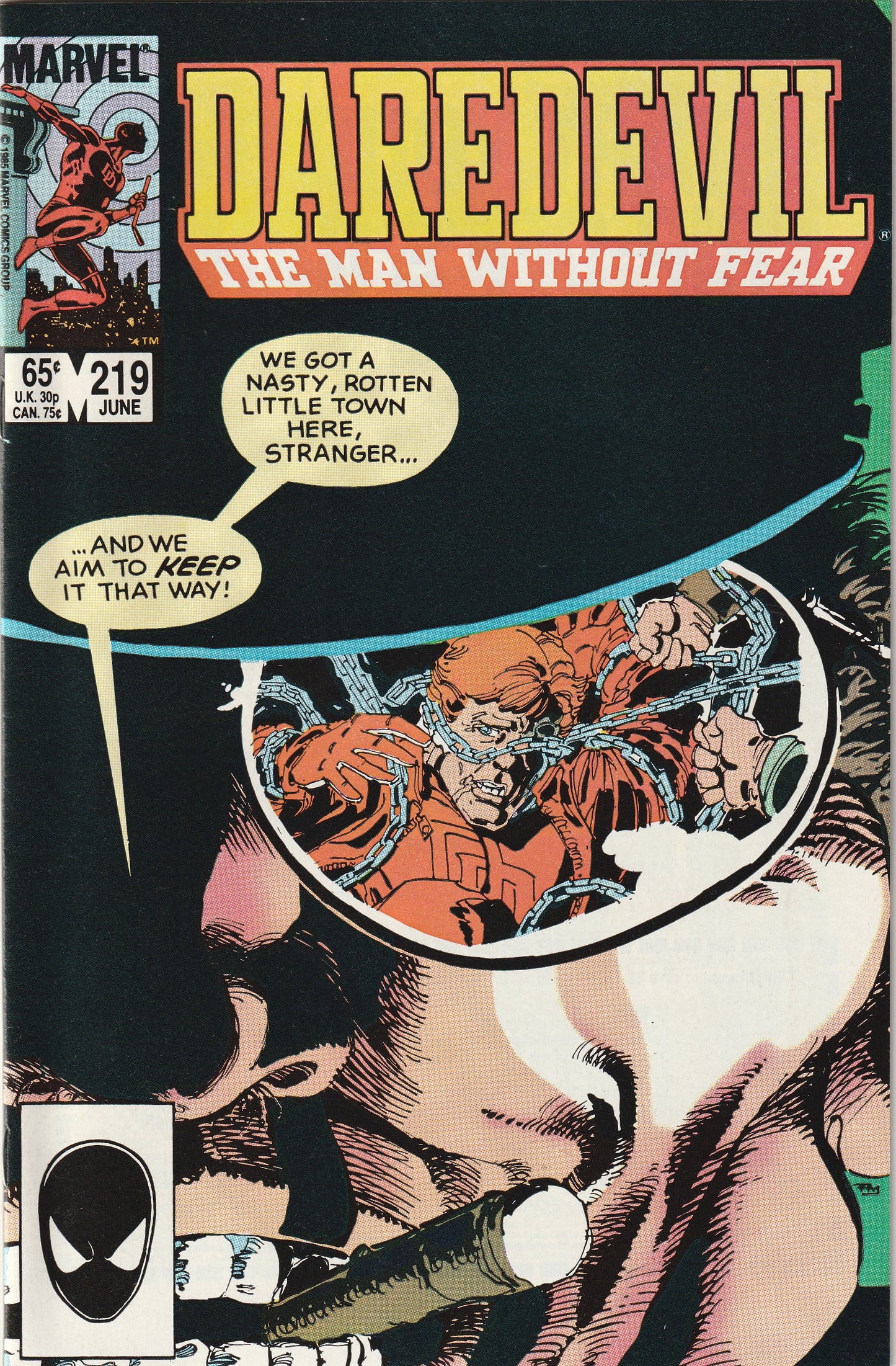 Daredevil #219 (1985) - 1st & Only Appearance of the Biker, Classic Frank Miller Cover