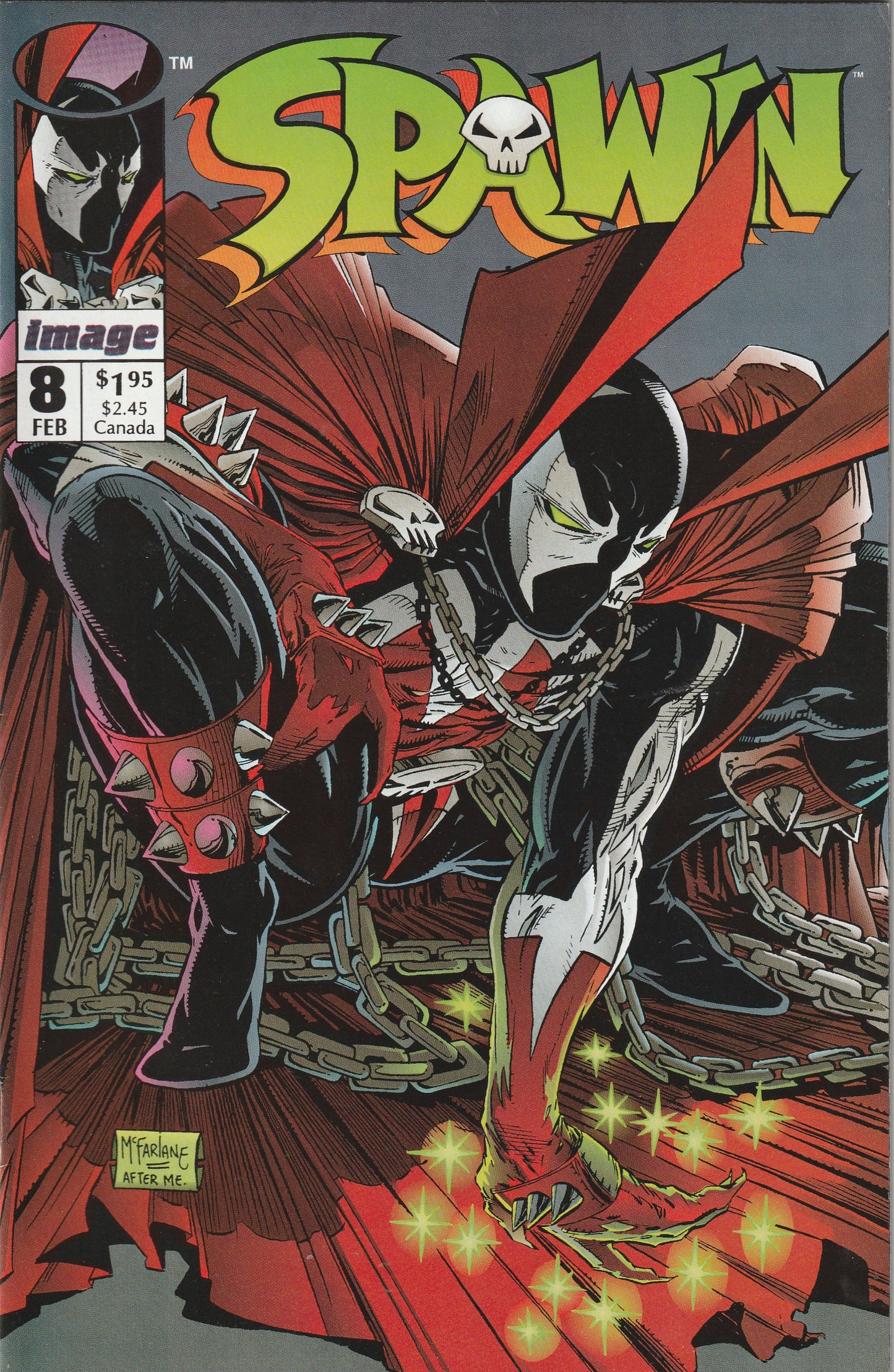 Spawn #8 (1993) - Includes a Spawn Poster by Frank Miller, Spider-Man #1 Homage Cover