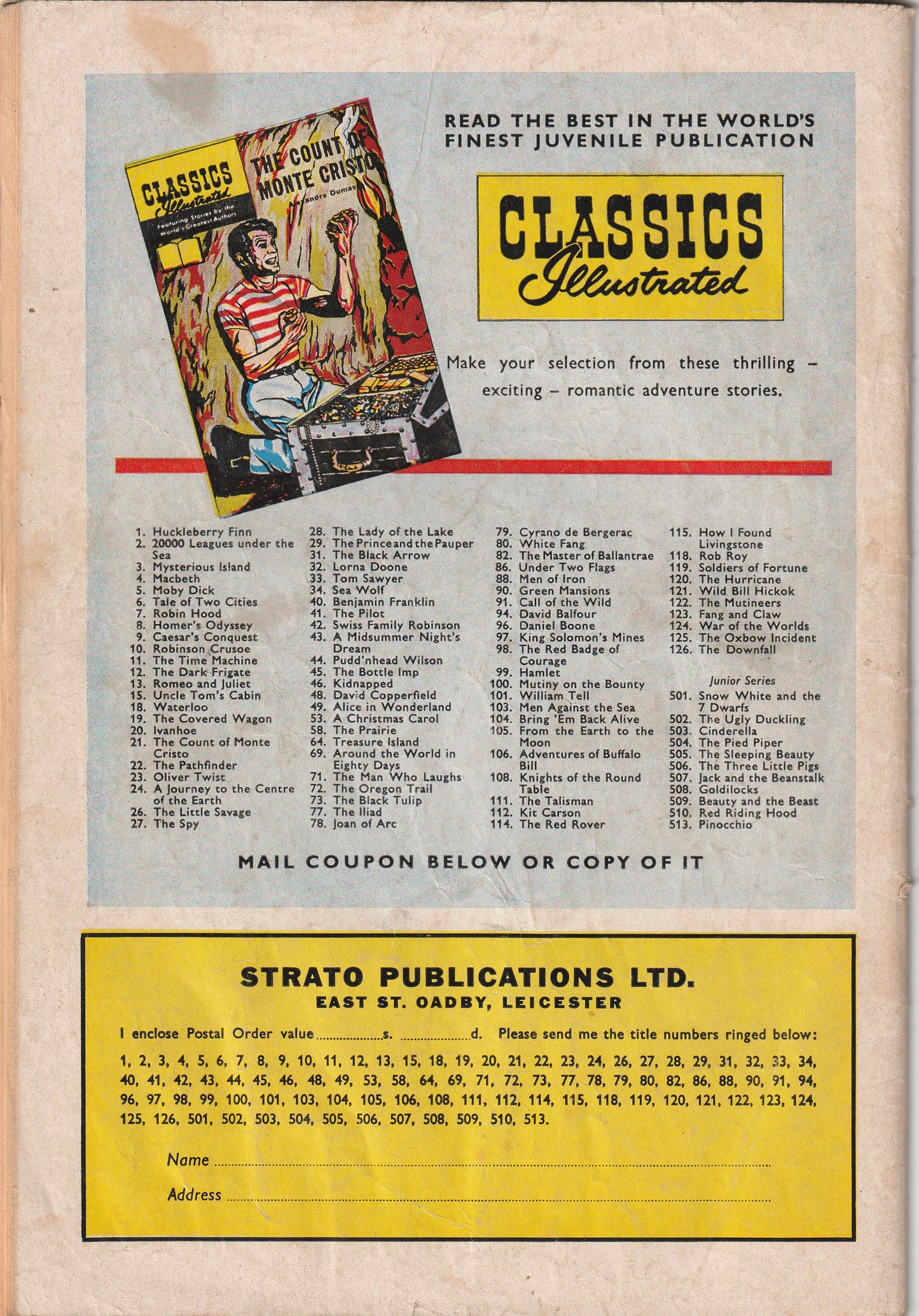 Classics Illustrated #73 - The Black Tulip - British edition