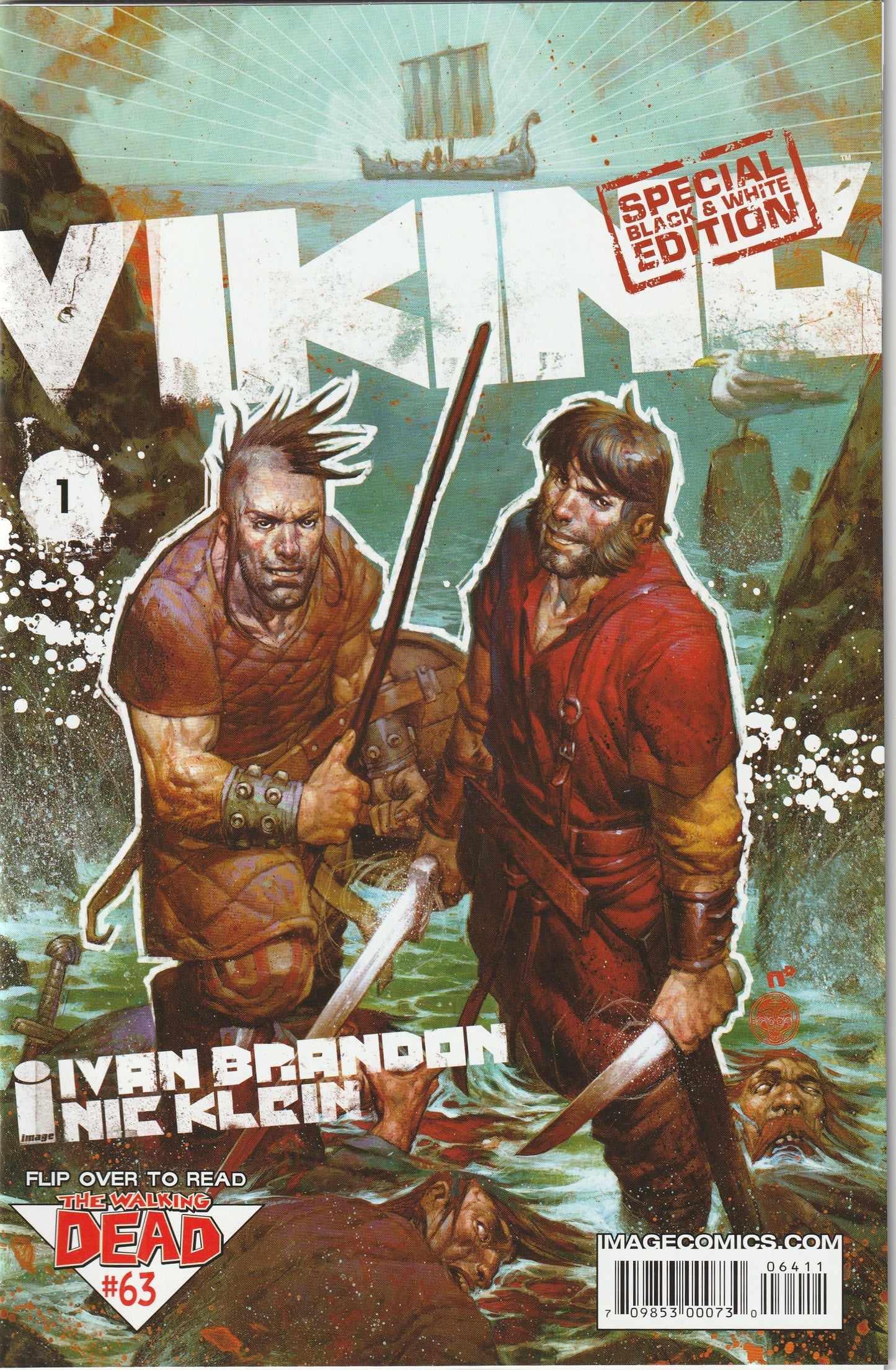 The Walking Dead #64 (2009) - Flip Book With Special Black and White Edition of Viking 1