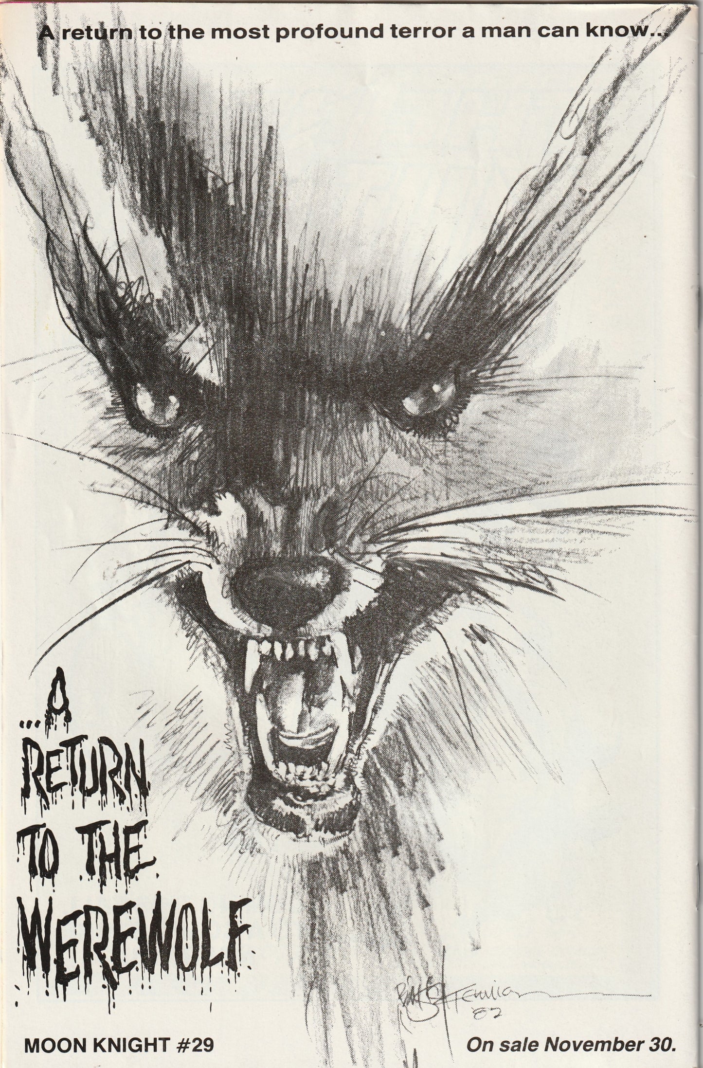 Moon Knight #28 (Vol 1, 1983) - Sienkiewicz cover
