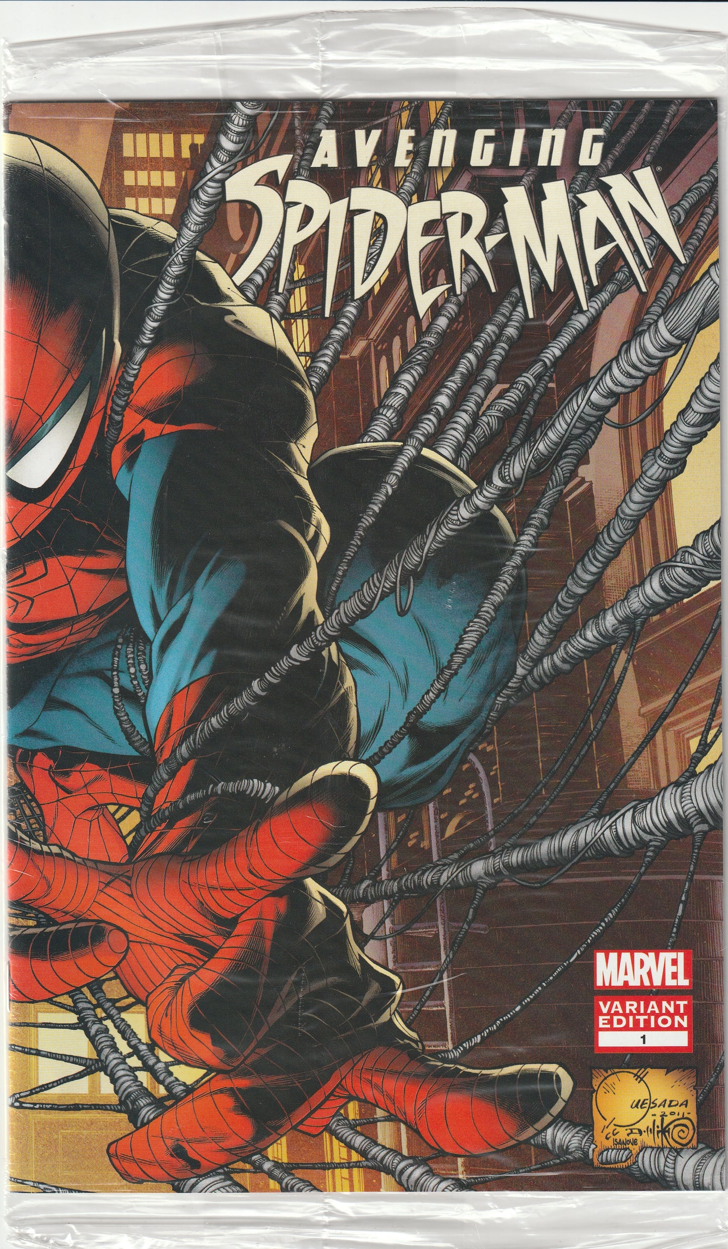 Avenging Spider-Man #1 (2012) - Polybagged Joe Quesada Variant Cover 1:50 ratio