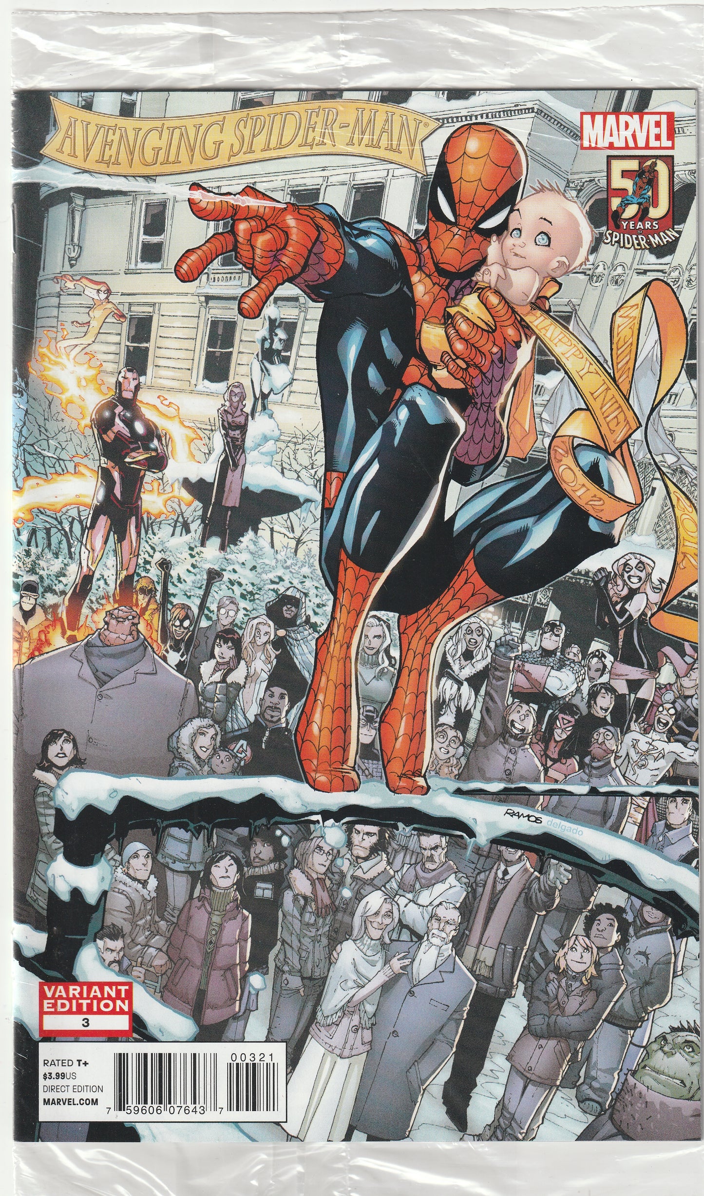 Avenging Spider-Man #3 (2012) - Polybagged Humberto Ramos Amazing Spider-Man 50th Anniversary Variant Cover