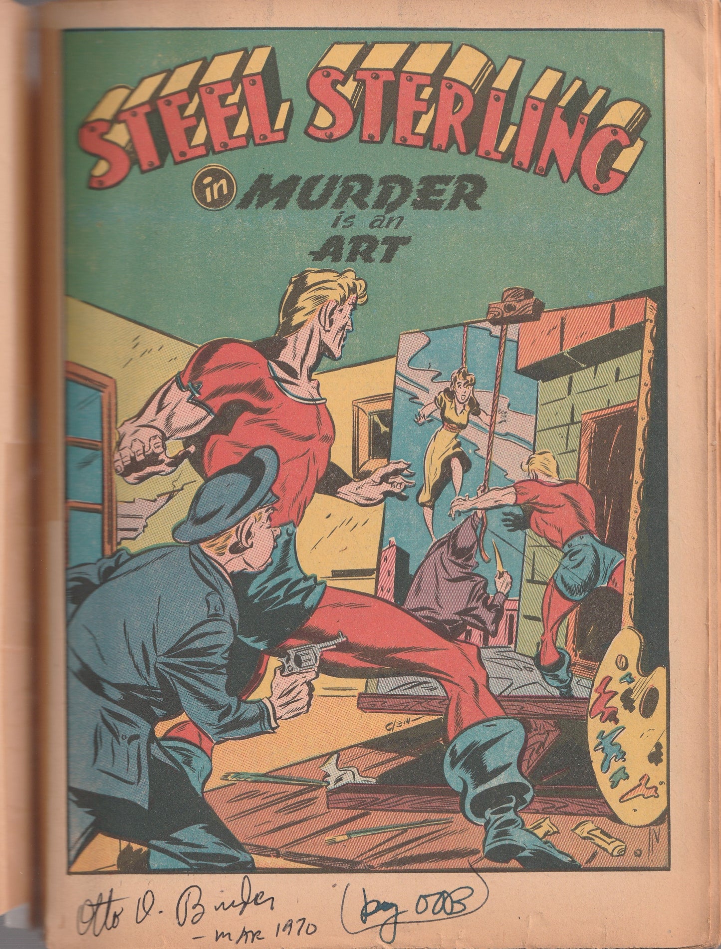 ZIP Comics #44 (1944) - World War II cover - Autographed by Otto Binder