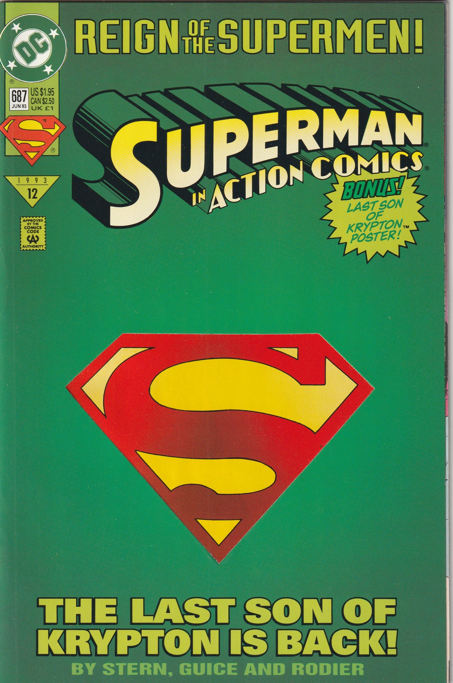 Action Comics #687 (1993) - Reign of the Supermen Deluxe Die-Cut Edition