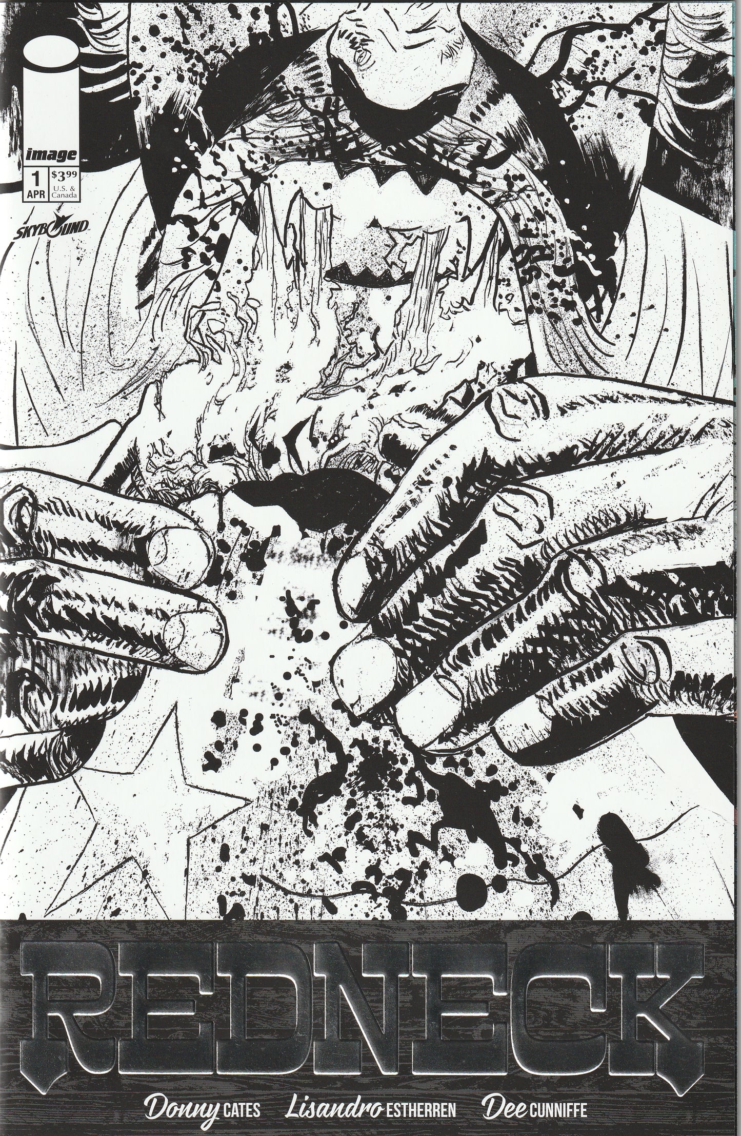 Redneck #1 (2017) - Lisandro Estherren B&W Thank You Silver Foil Variant Cover. Limited 1 Per Store.