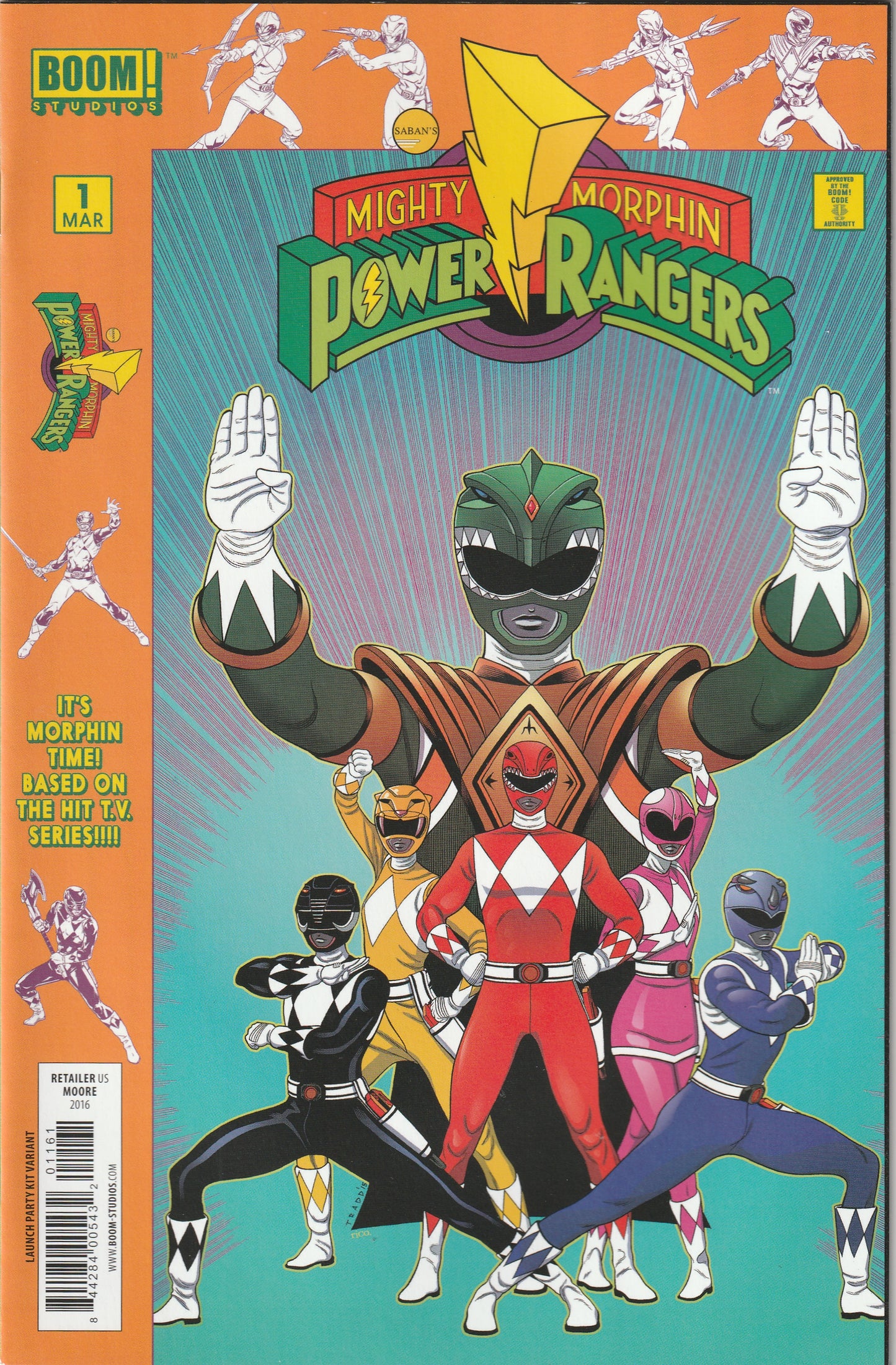 Mighty Morphin Power Rangers #1 (2016) - Variant Launch Party Cover (Retailer)