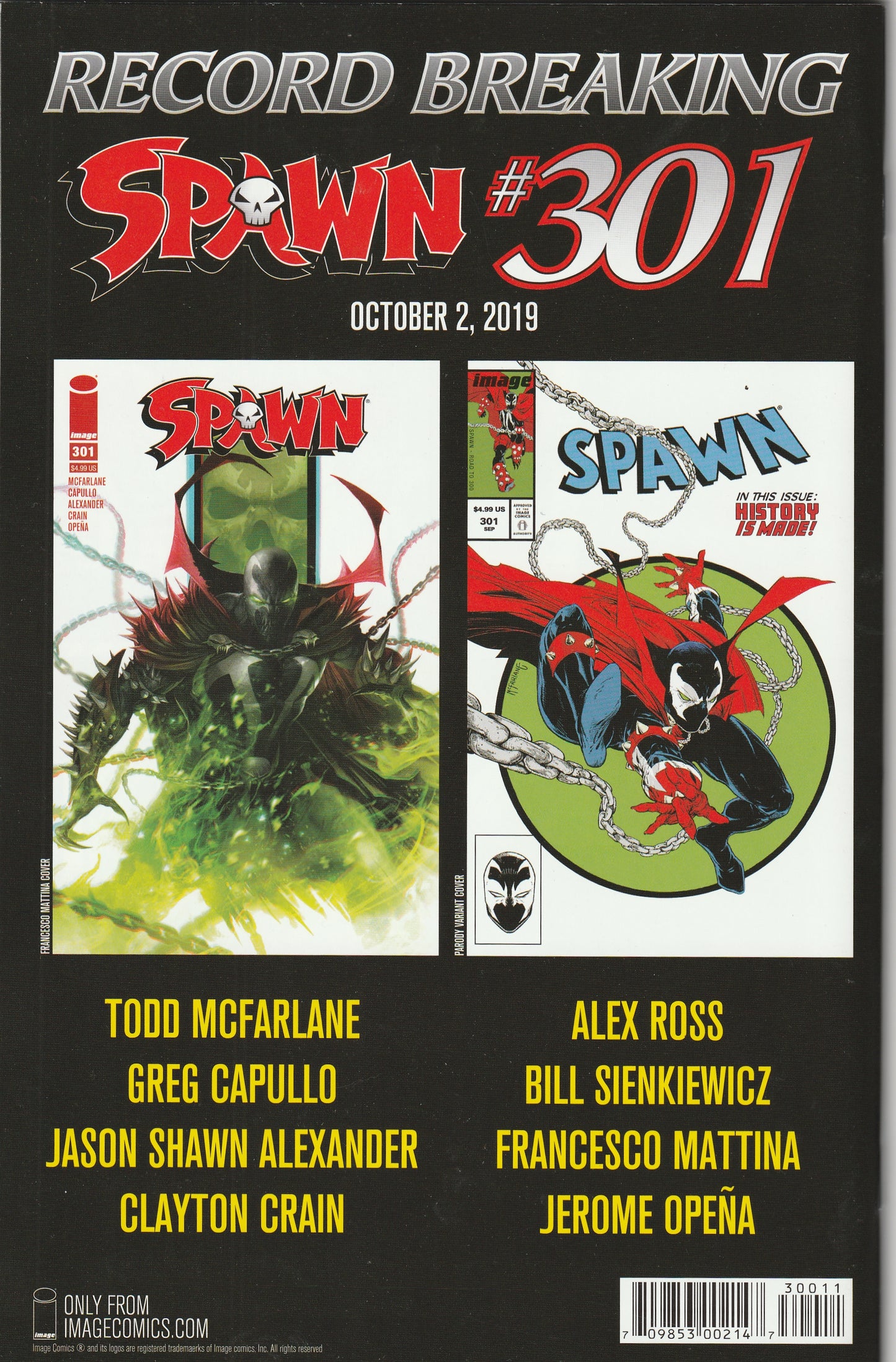 Spawn #300 (2019) - main McFarlane cover