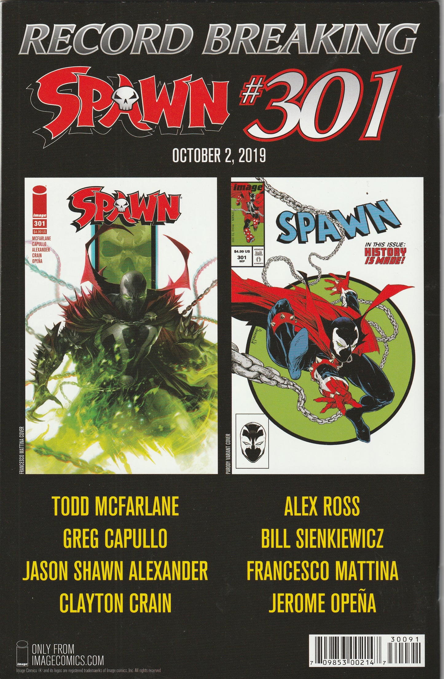 Spawn #300 (2019) - Jason Shawn Alexander Variant Cover