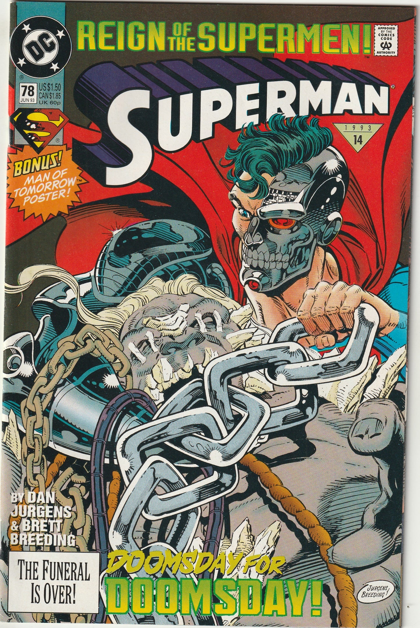 Superman #78 (Vol 2, 1993) - 1st Full Appearance of Cyborg Superman