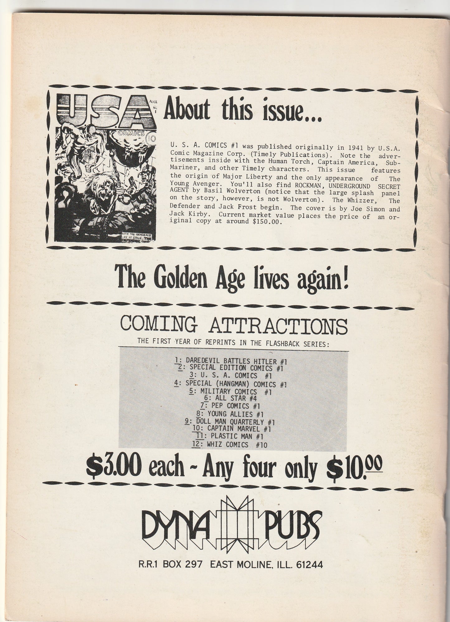 Flashback #3 - Reprints USA Comics #1 (1973)