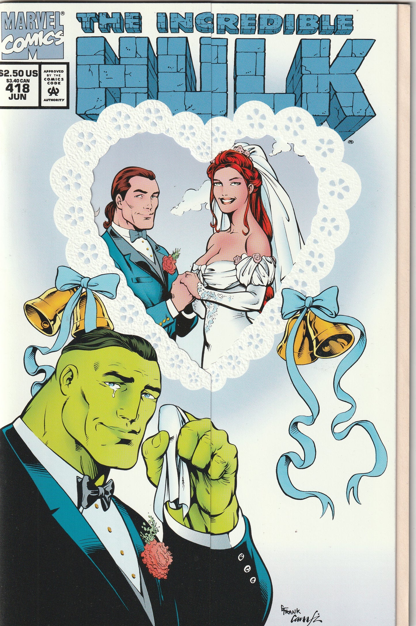 Incredible Hulk #418 (1994) - Die-cut cover - 1st Appearance of Talos the Untamed, Rick Jones marries Marlo