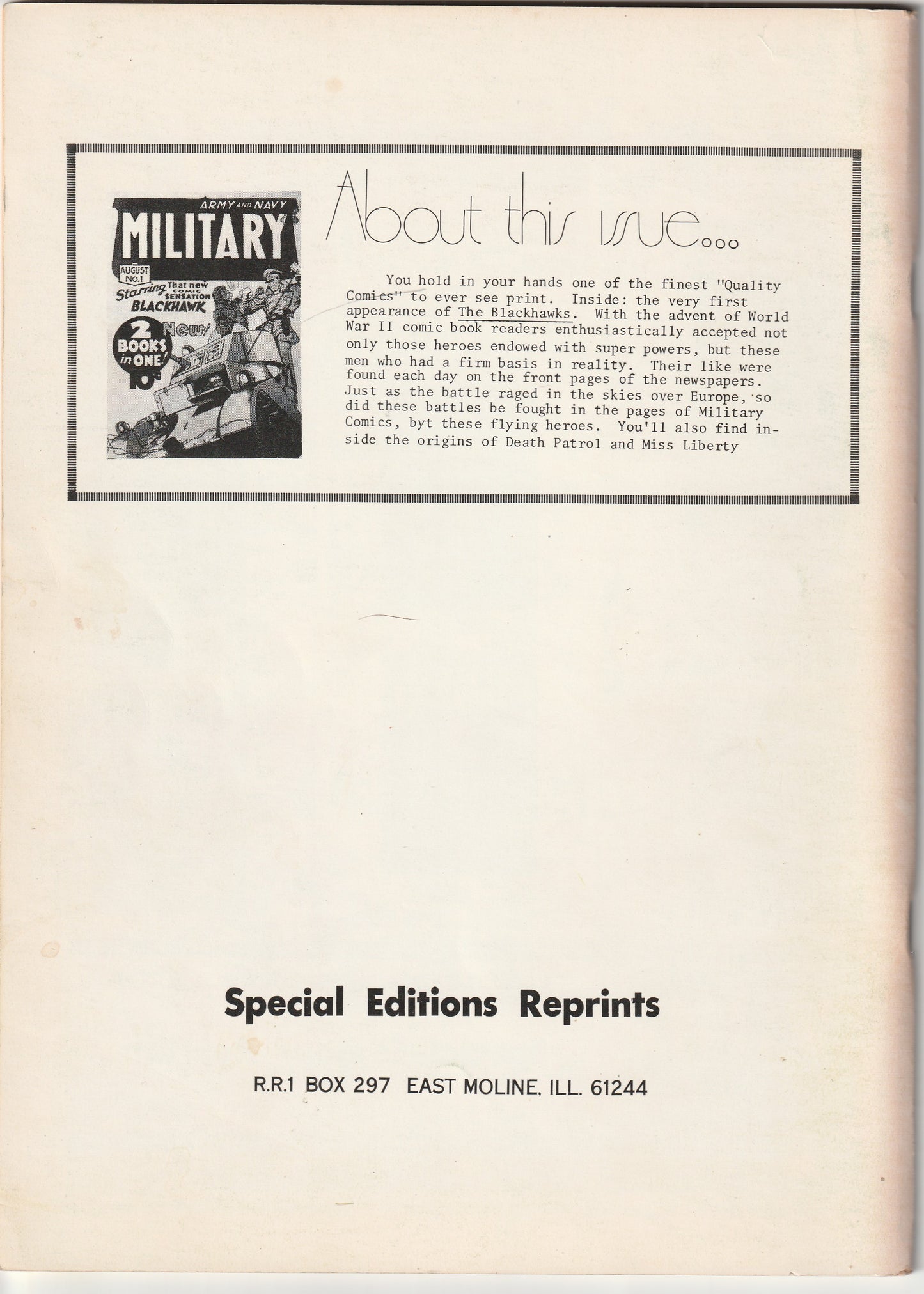Flashback #5 - Reprints Military Comics #1 (1974)