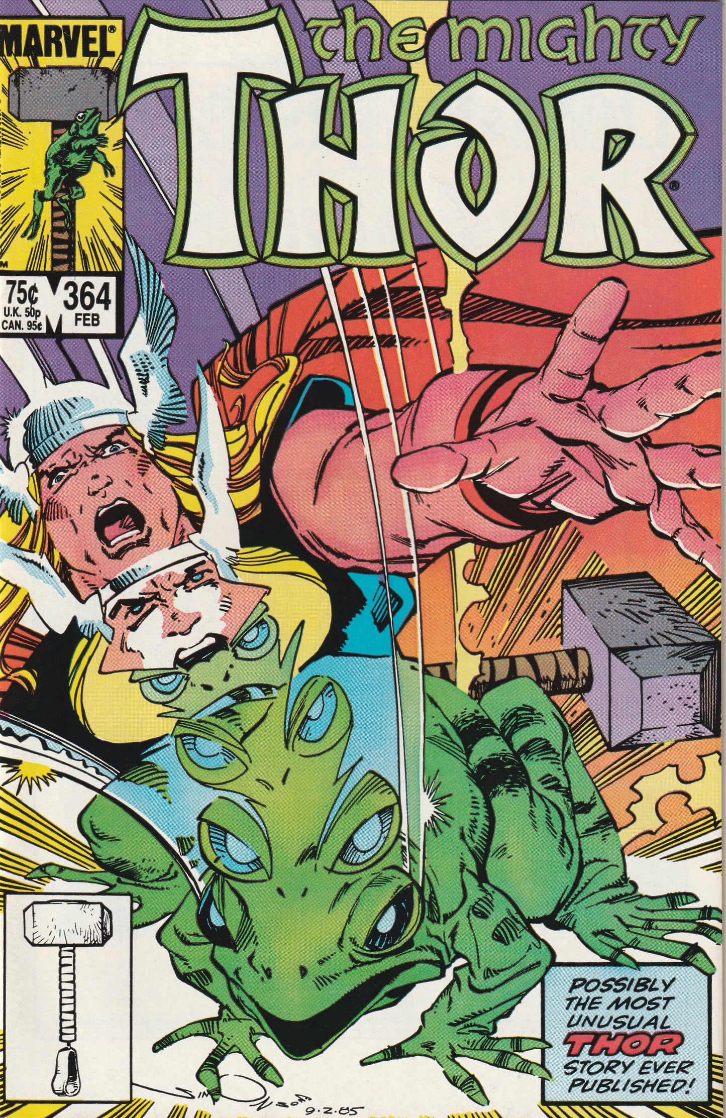 Mighty Thor #364 (1986) - 1st Appearance of Puddlegulp, Gullywhump, King Glugwort, Greensong, Bugeye, Dewlap