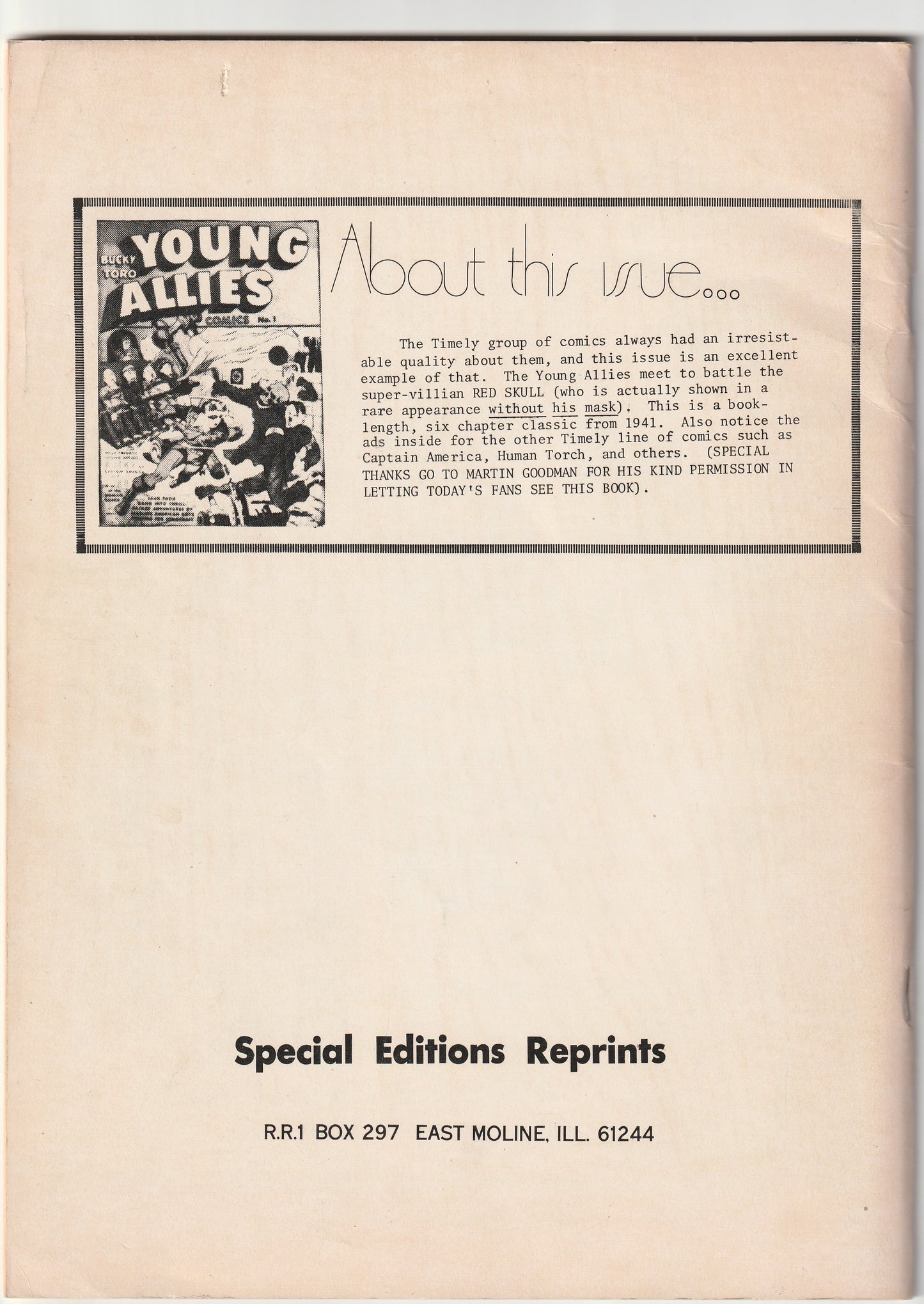 Flashback #8 - Reprints Young Allies #1 (1974)