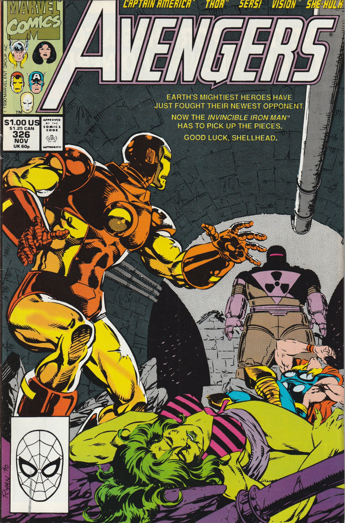 Avengers #326 (1990) - 1st appearance of Rage (Elvin Haliday)