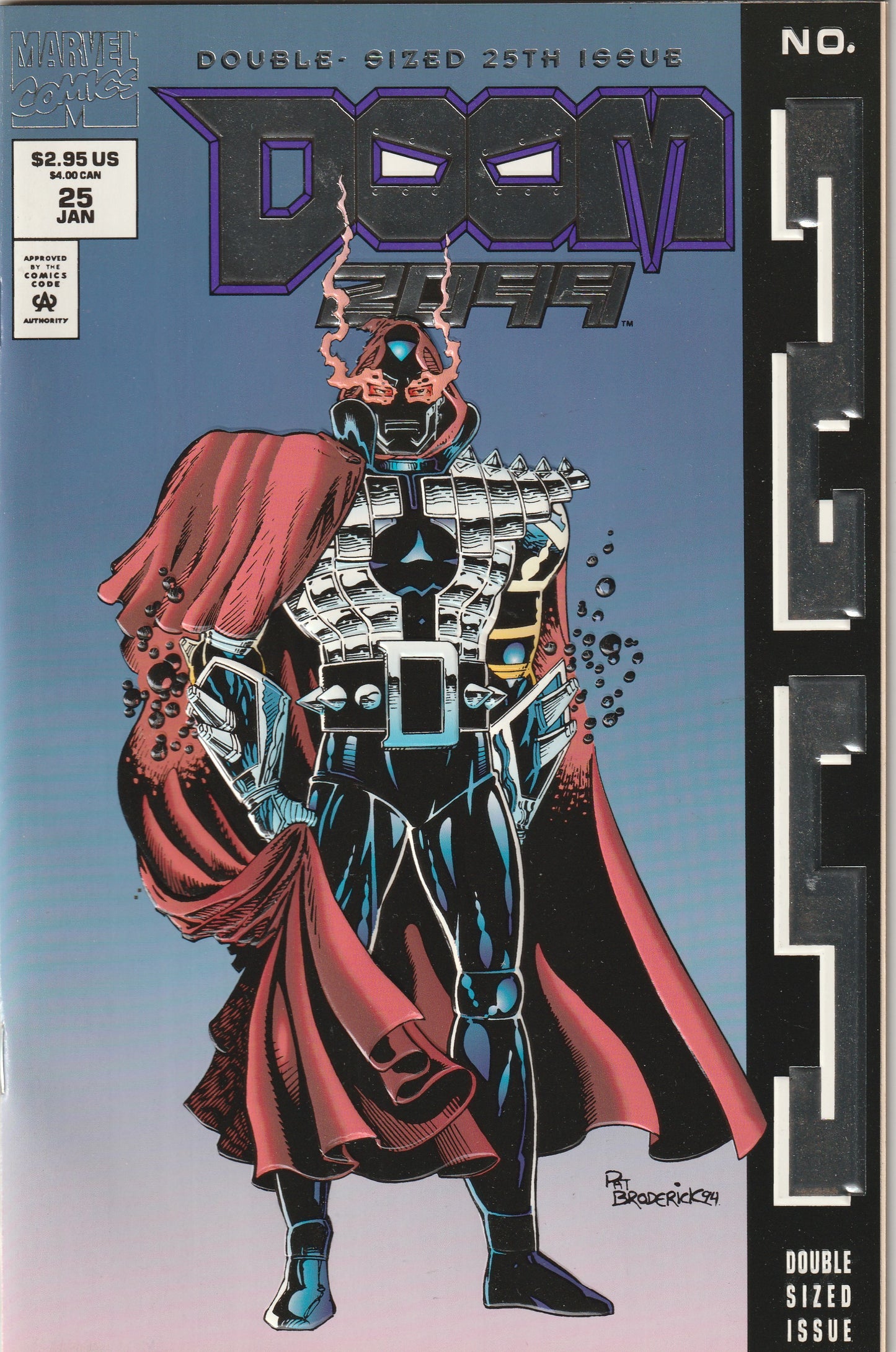 Doom 2099 #25 (1995) - Doom vs Doom, Double sized, Embossed Silver Foil Cover