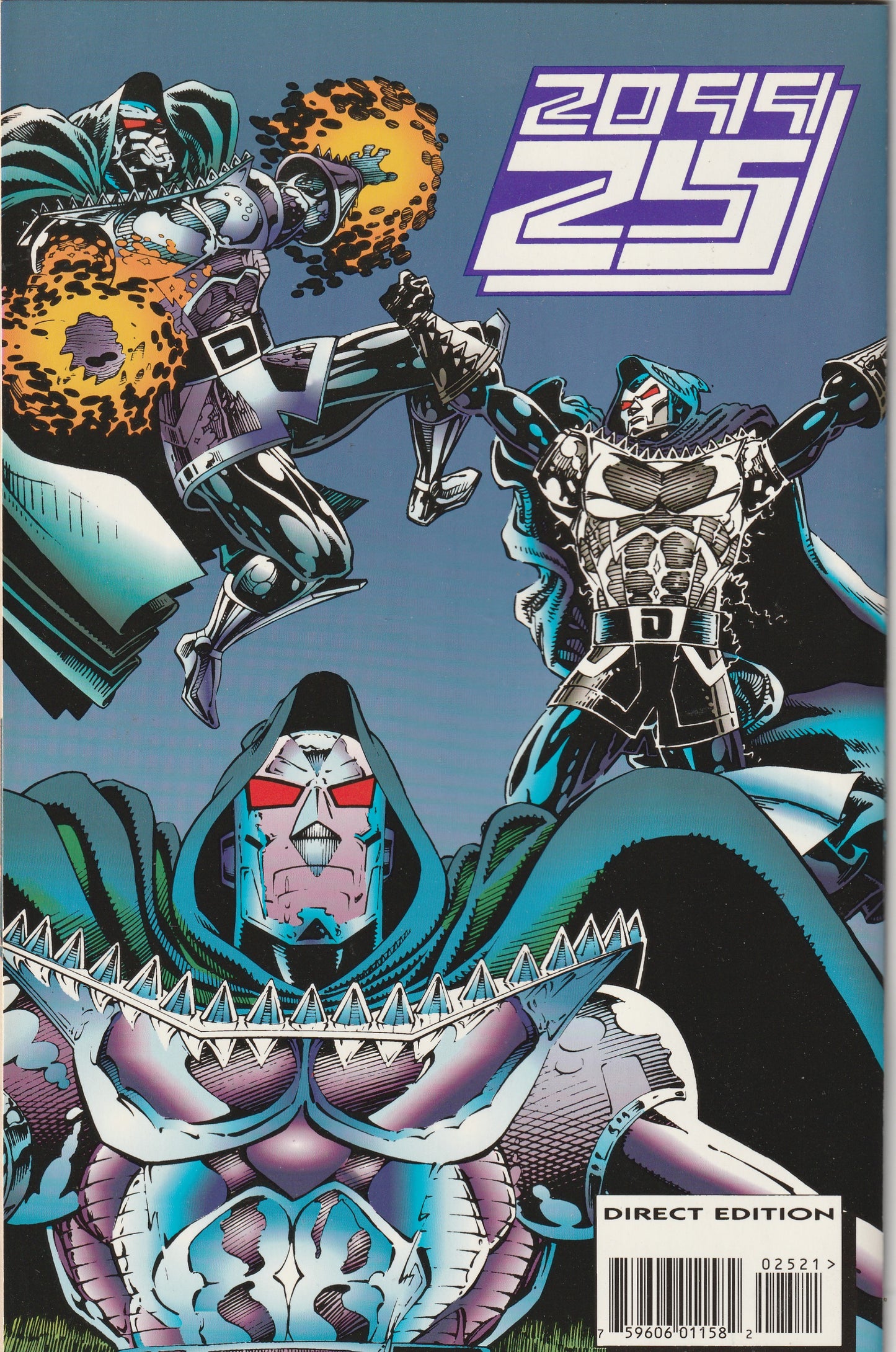 Doom 2099 #25 (1995) - Doom vs Doom, Double sized, Embossed Silver Foil Cover