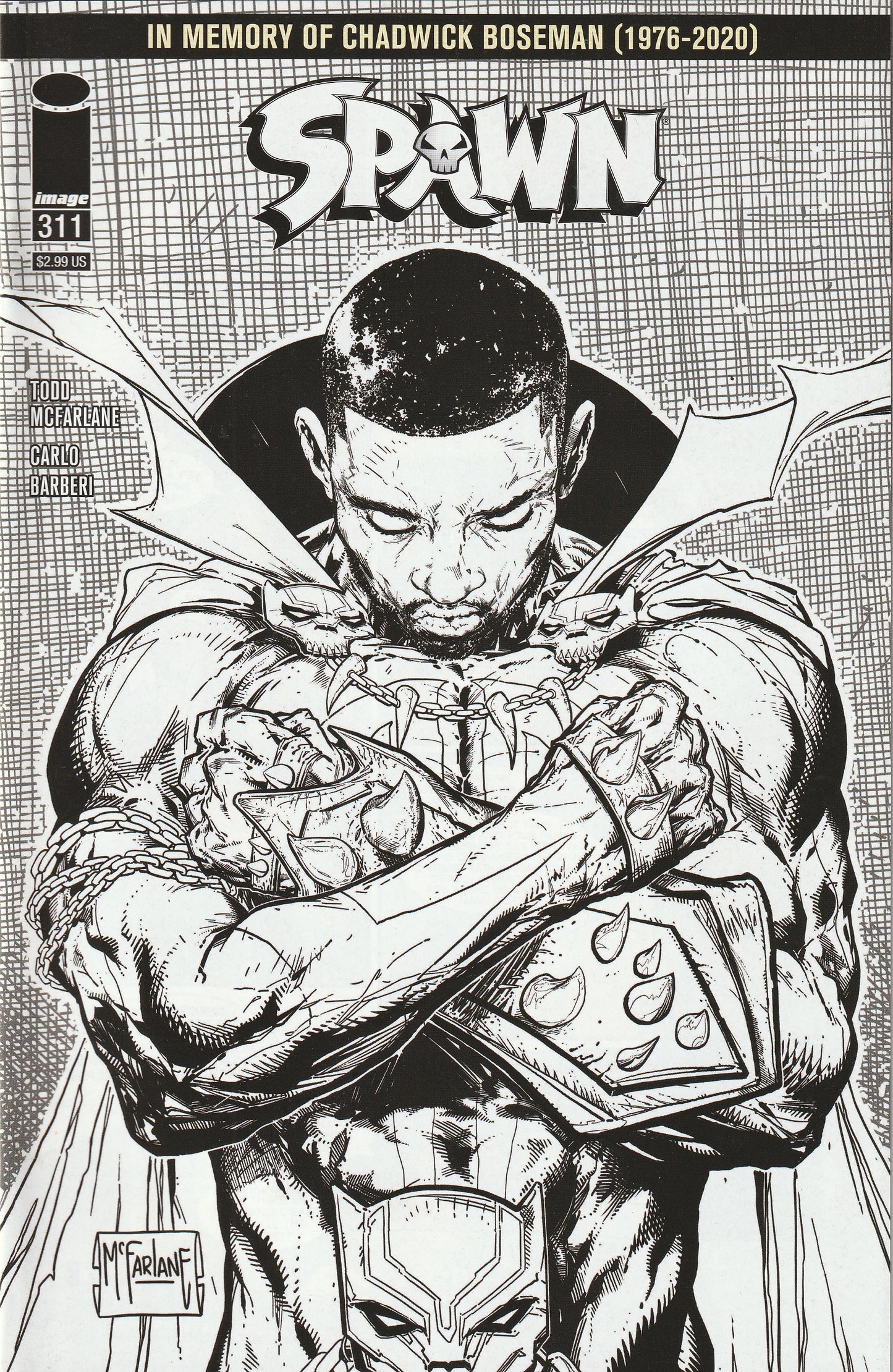 Spawn #311 (2020) - Incentive Todd McFarlane Black & White Variant Cover
