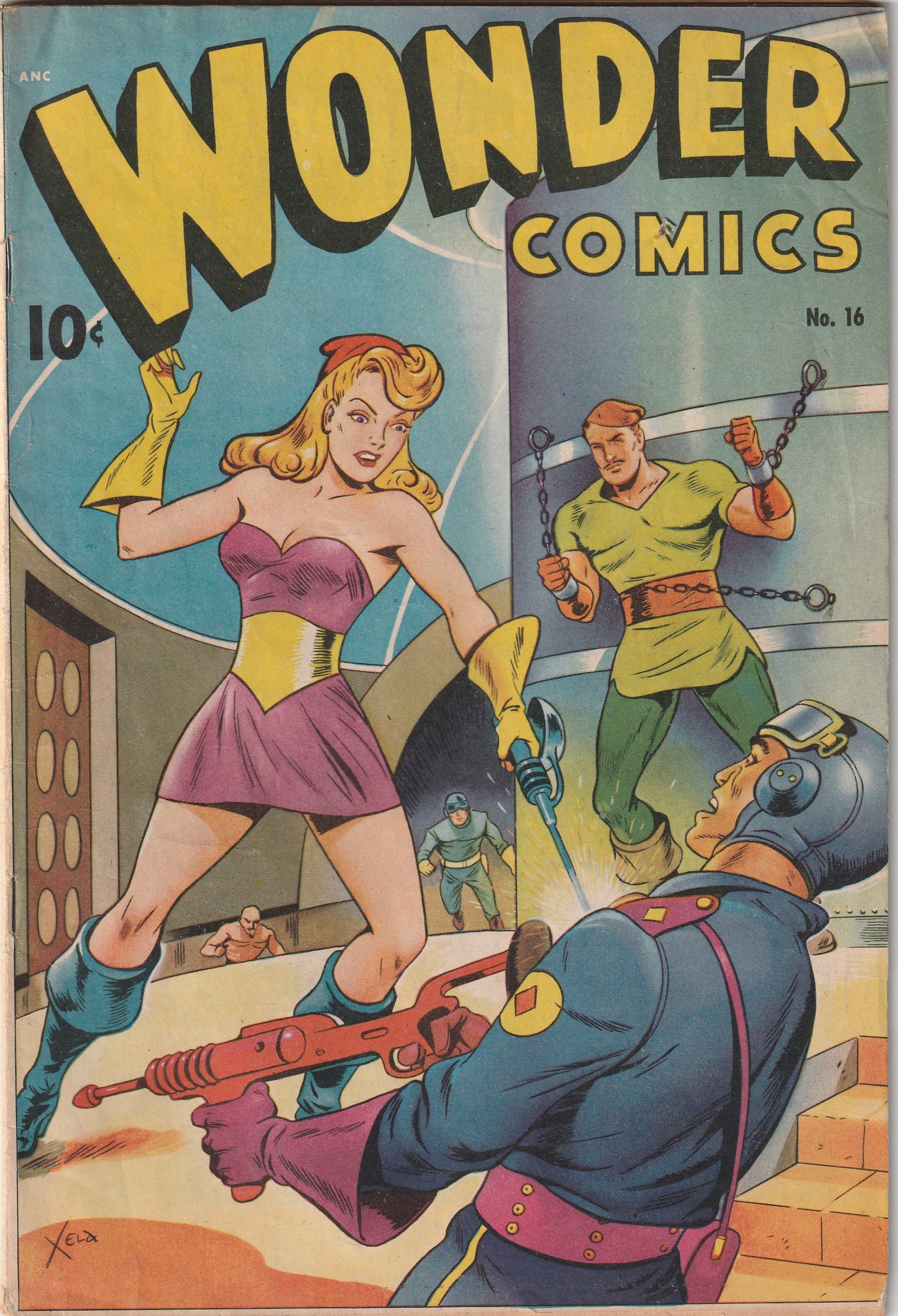 Wonder Comics #16 (1947) - Alex Schomburg (Xela) cover, Spectro appearance