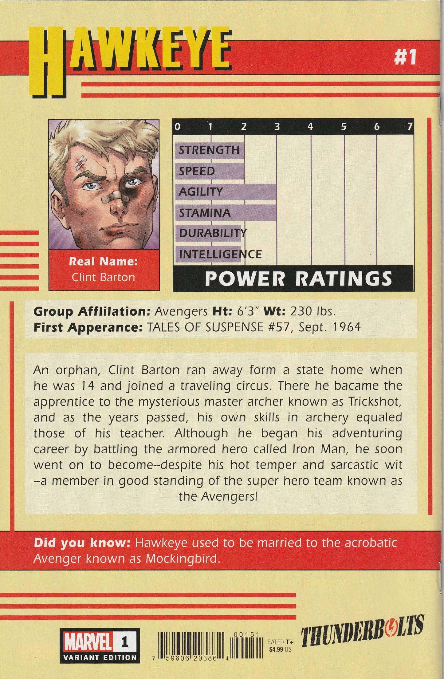 Thunderbolts #1 (2022) - Caselli Trading Card Variant