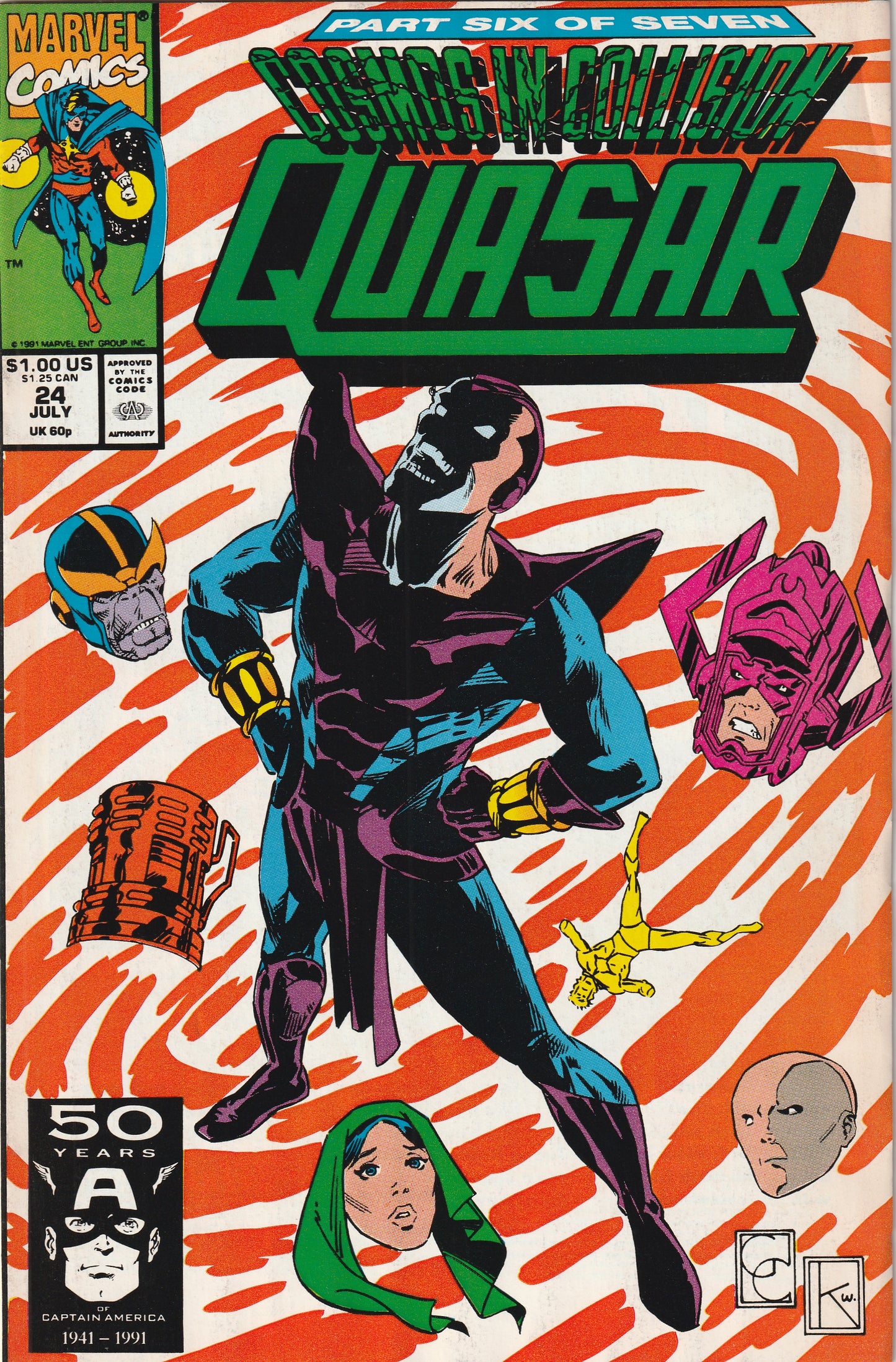 Quasar #24 (1991) - 1st appearance of Infinity (Cosmic Entity). Thanos appearance