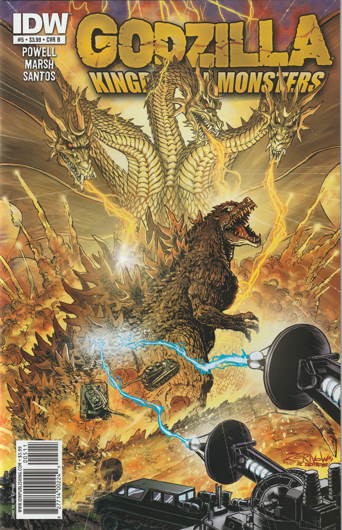 Godzilla Kingdom of Monsters #5 (2011) - Cover B by Jeff Zorrow