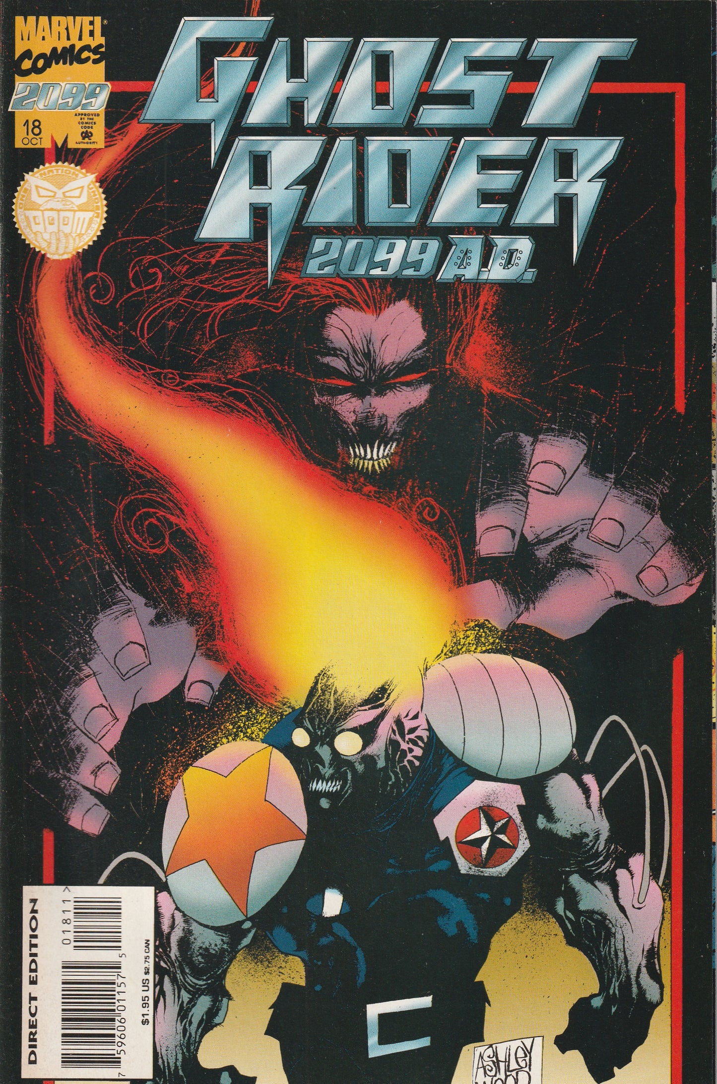 Ghost Rider 2099 #18 (1995) - Ashley Wood cover/art