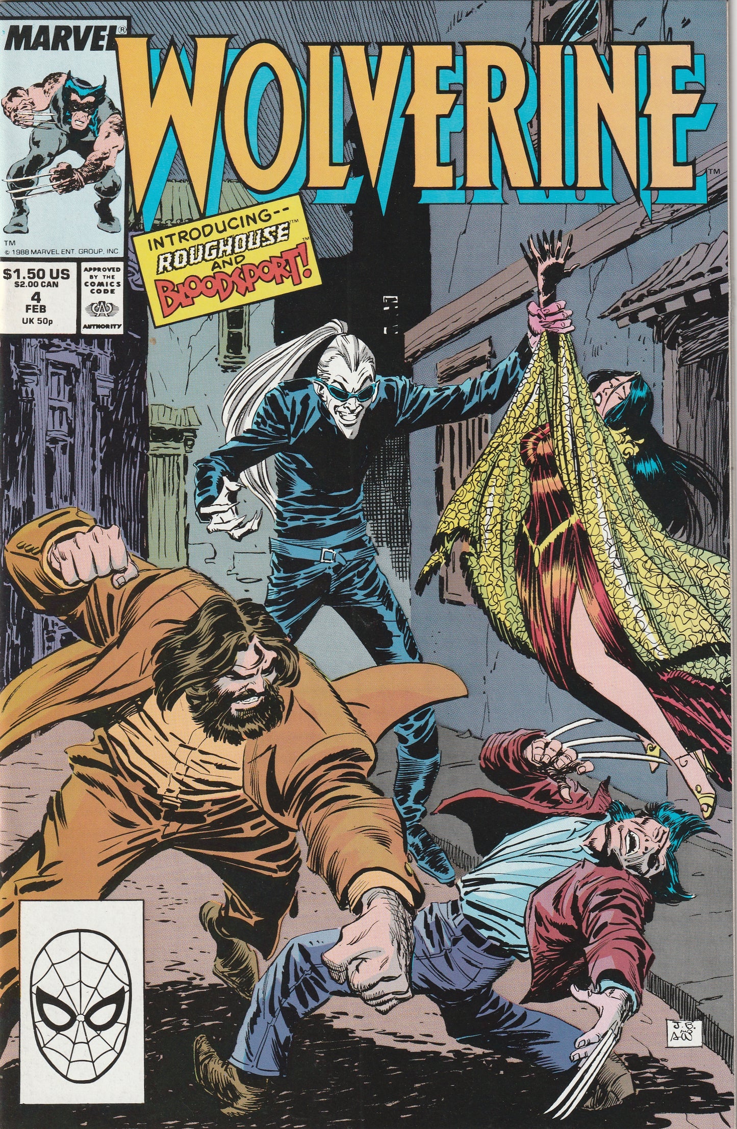 Wolverine #4 (1989) - 1st Appearance of Bloodsport (now known as Bloodscream) & Roughhouse