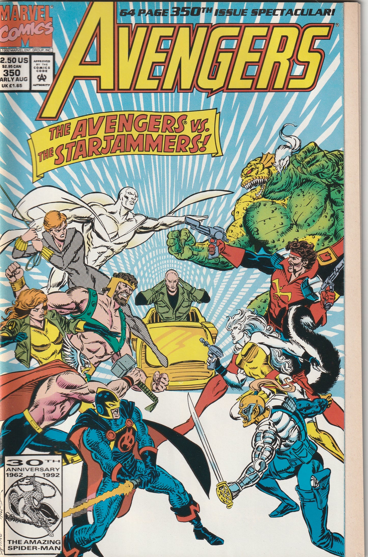 Avengers #350 (1992) - Double size, Sersi and Black Knight Kiss