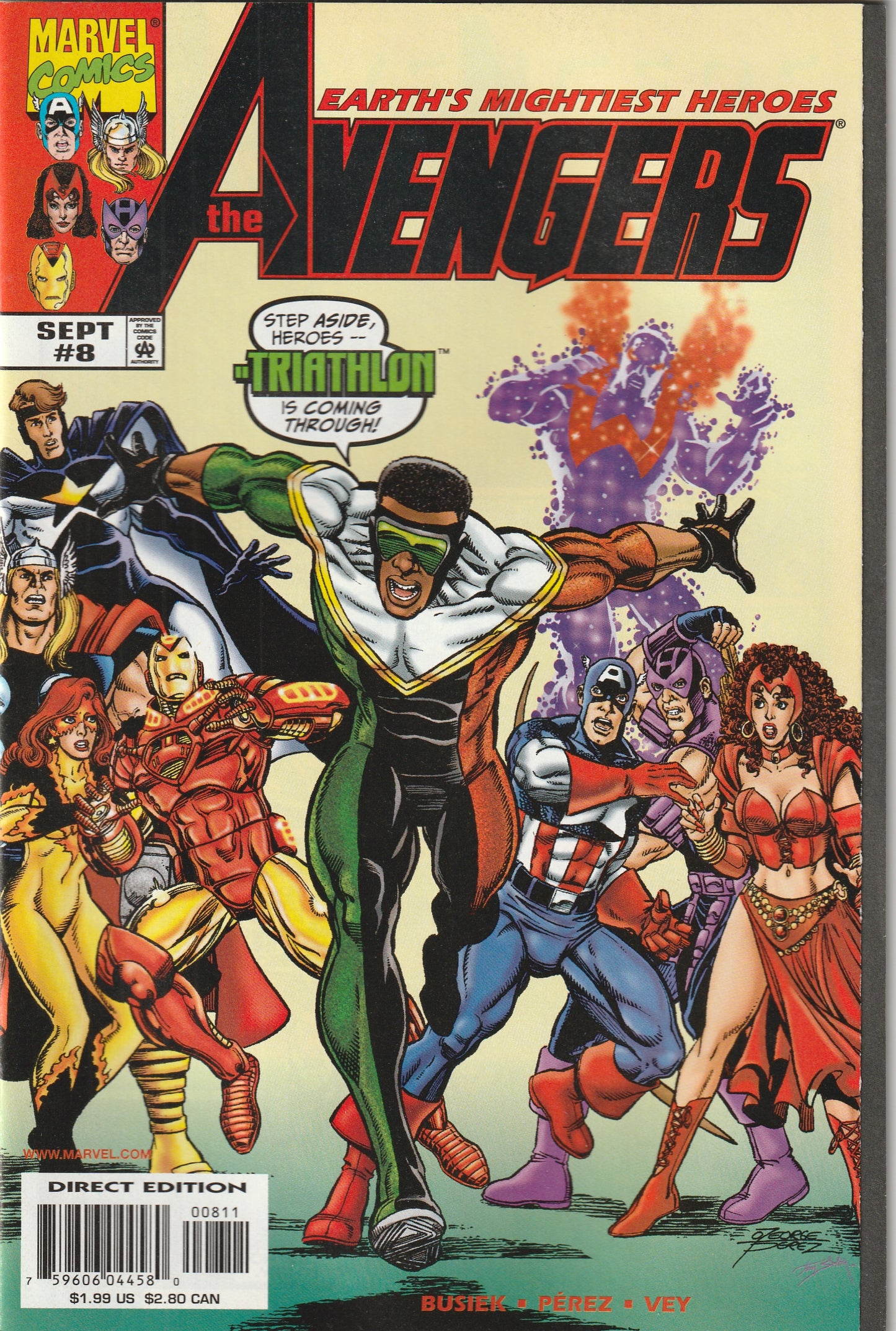 Avengers (Vol 3) #8 (1998) - 1st Appearance of Triathlon, 1st Appearance of Silverclaw