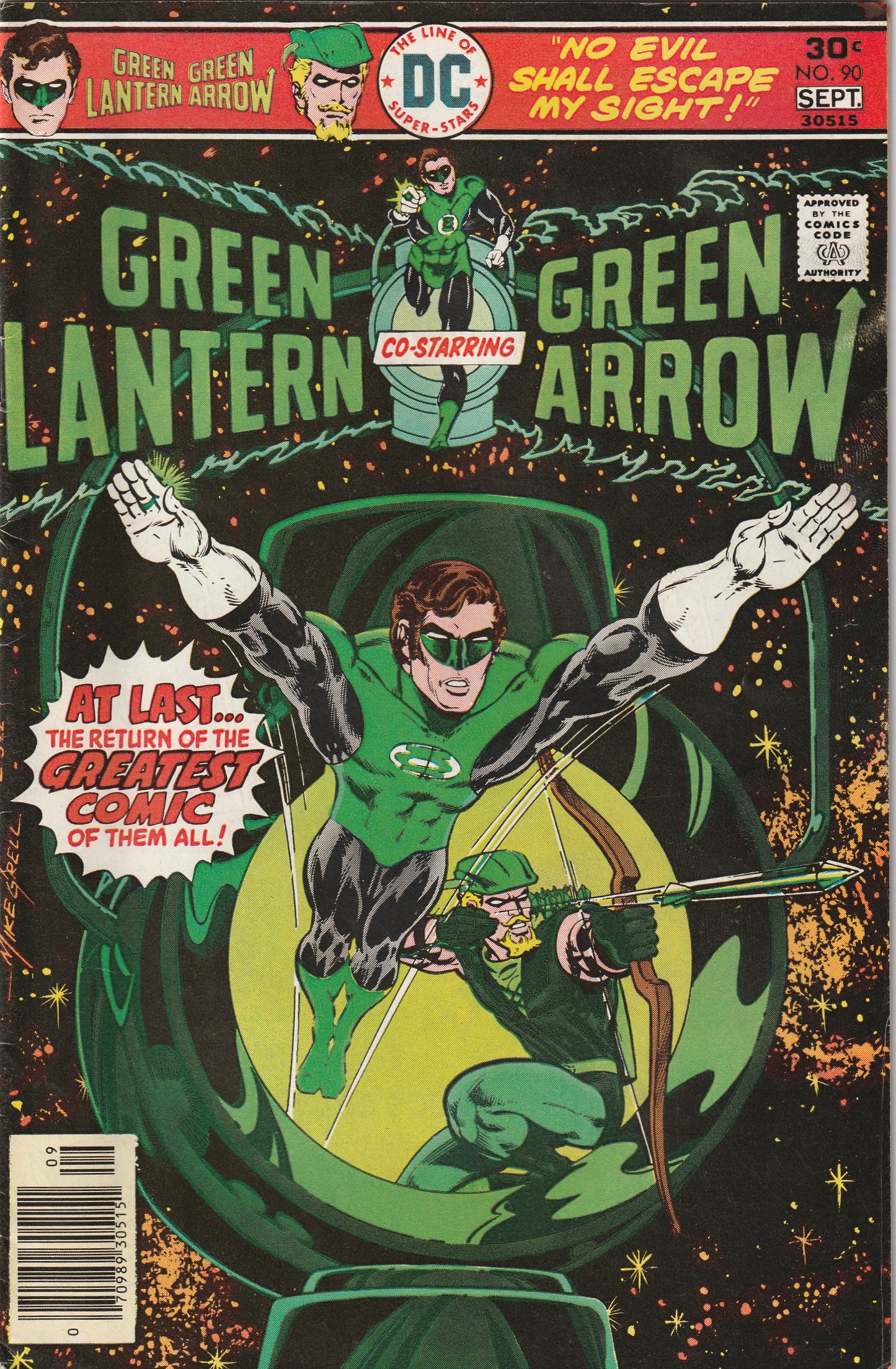 Green Lantern #90 (1976) - 1st Appearance of Saarek; Mike Grell art run begins