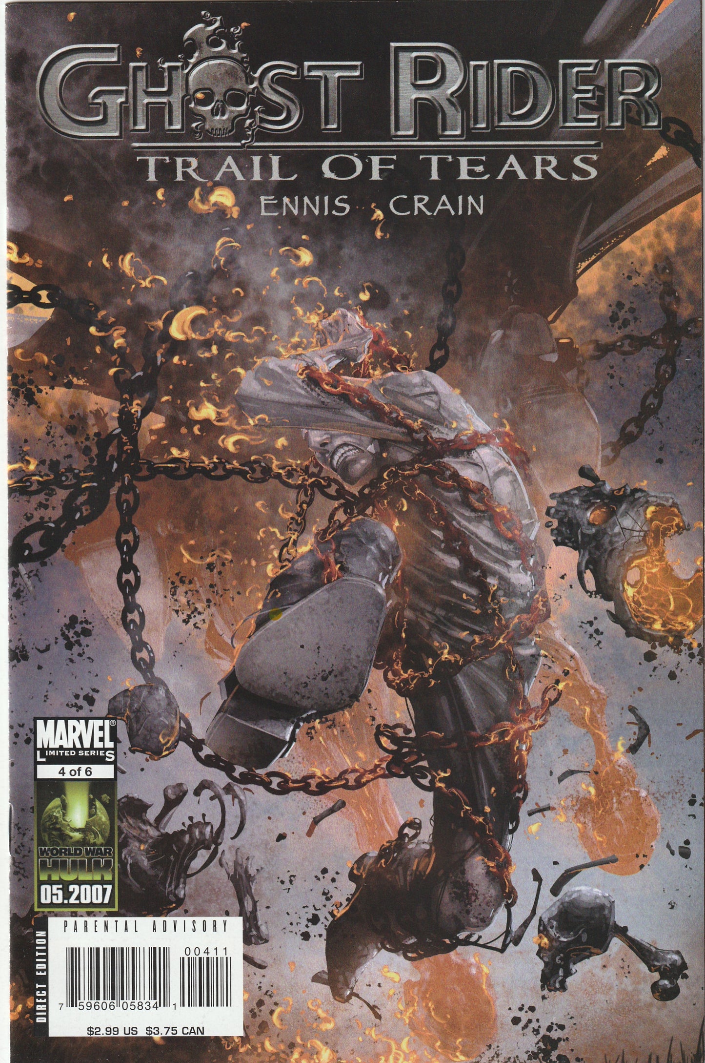 Ghost Rider: Trail of Tears (2007) - 6 issue mini series - Garth Ennis, Clayton Crain