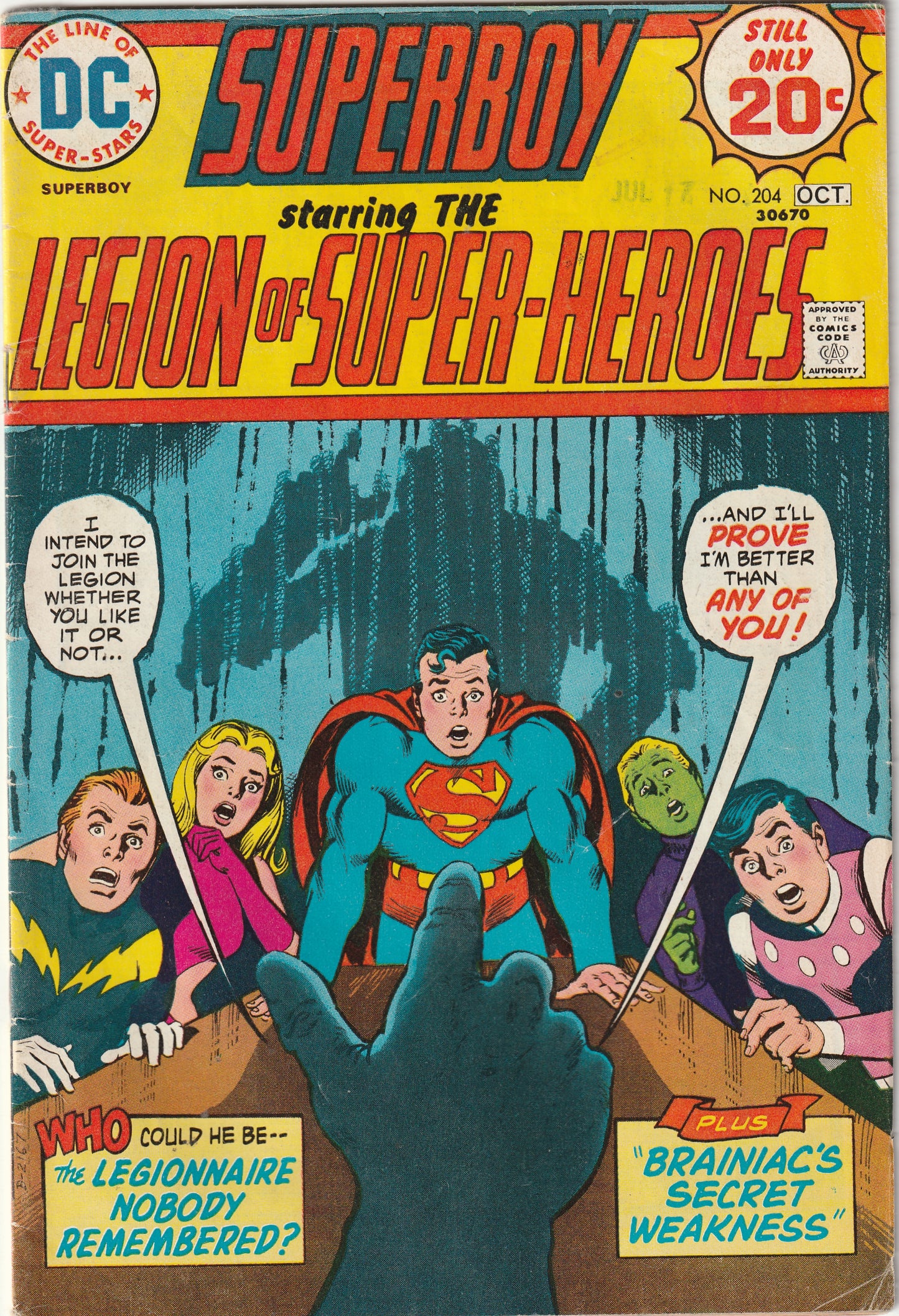 Superboy #204 (1974) - Starring the Legion of Super-Heroes - Supergirl Resigns from Legion