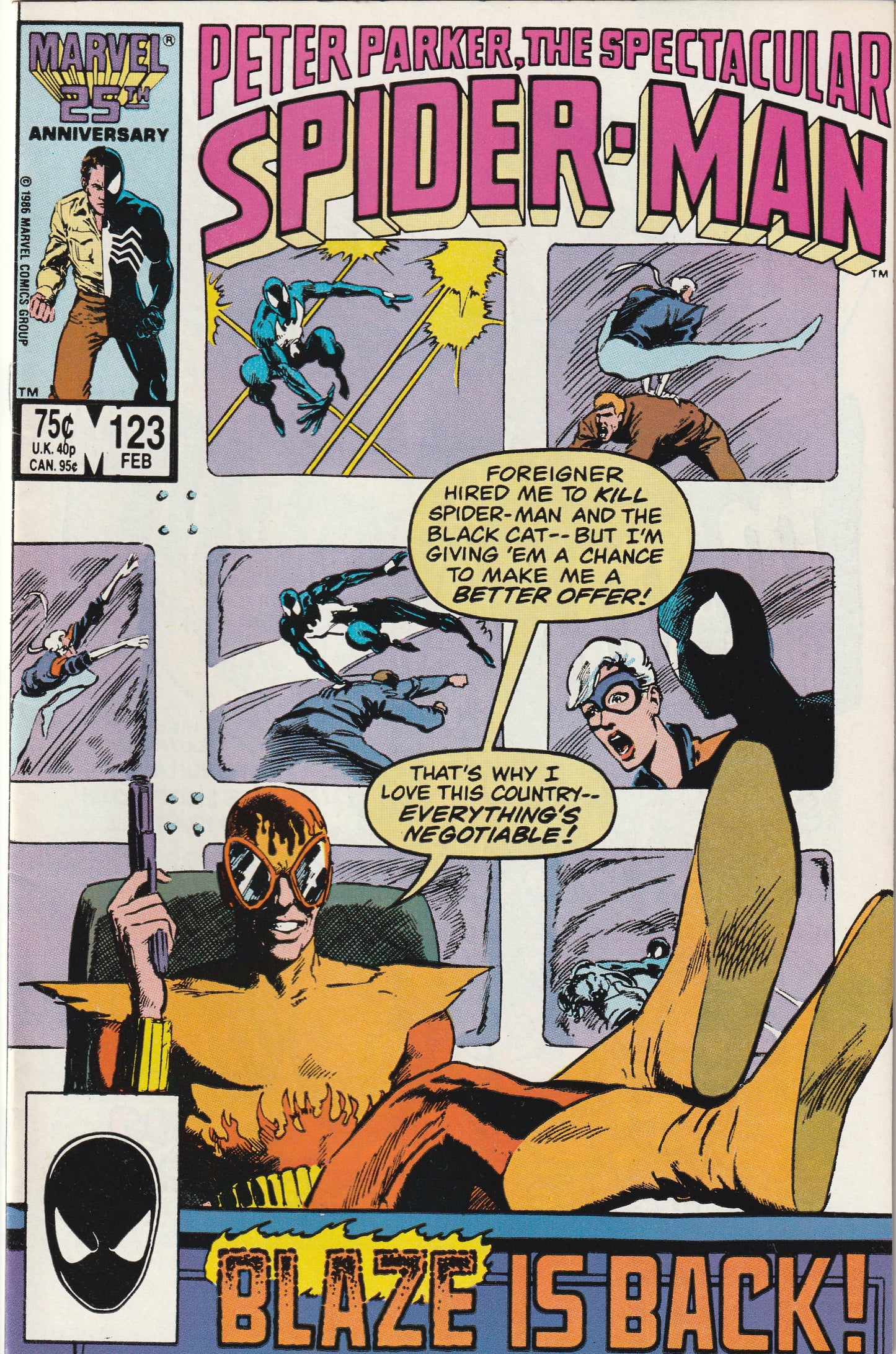 Peter Parker The Spectacular Spider-Man #123 (1987) - Black costume